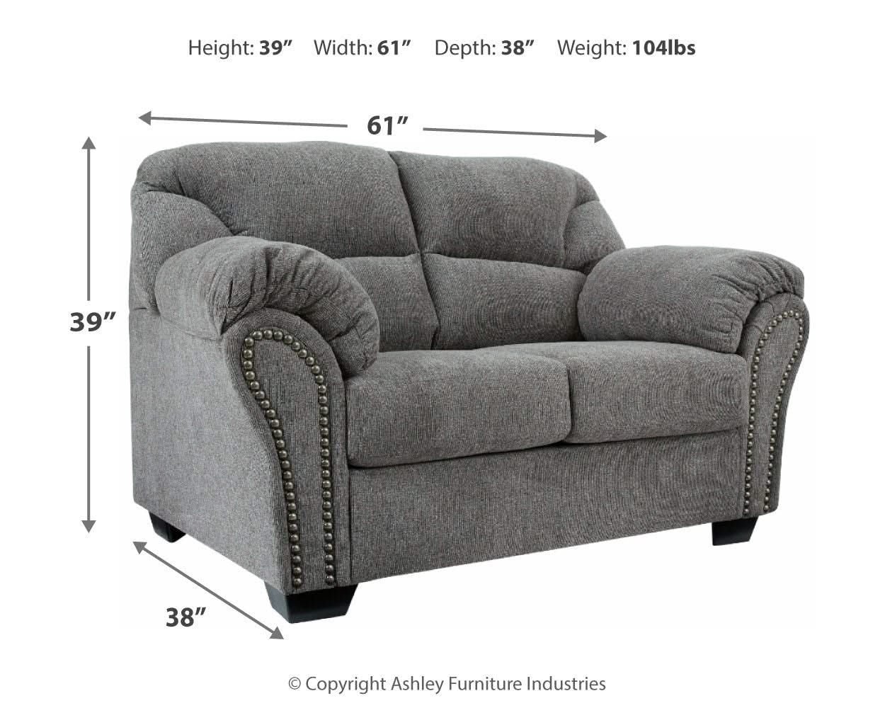 Allmaxx - Loveseat - Pewter - Image 3