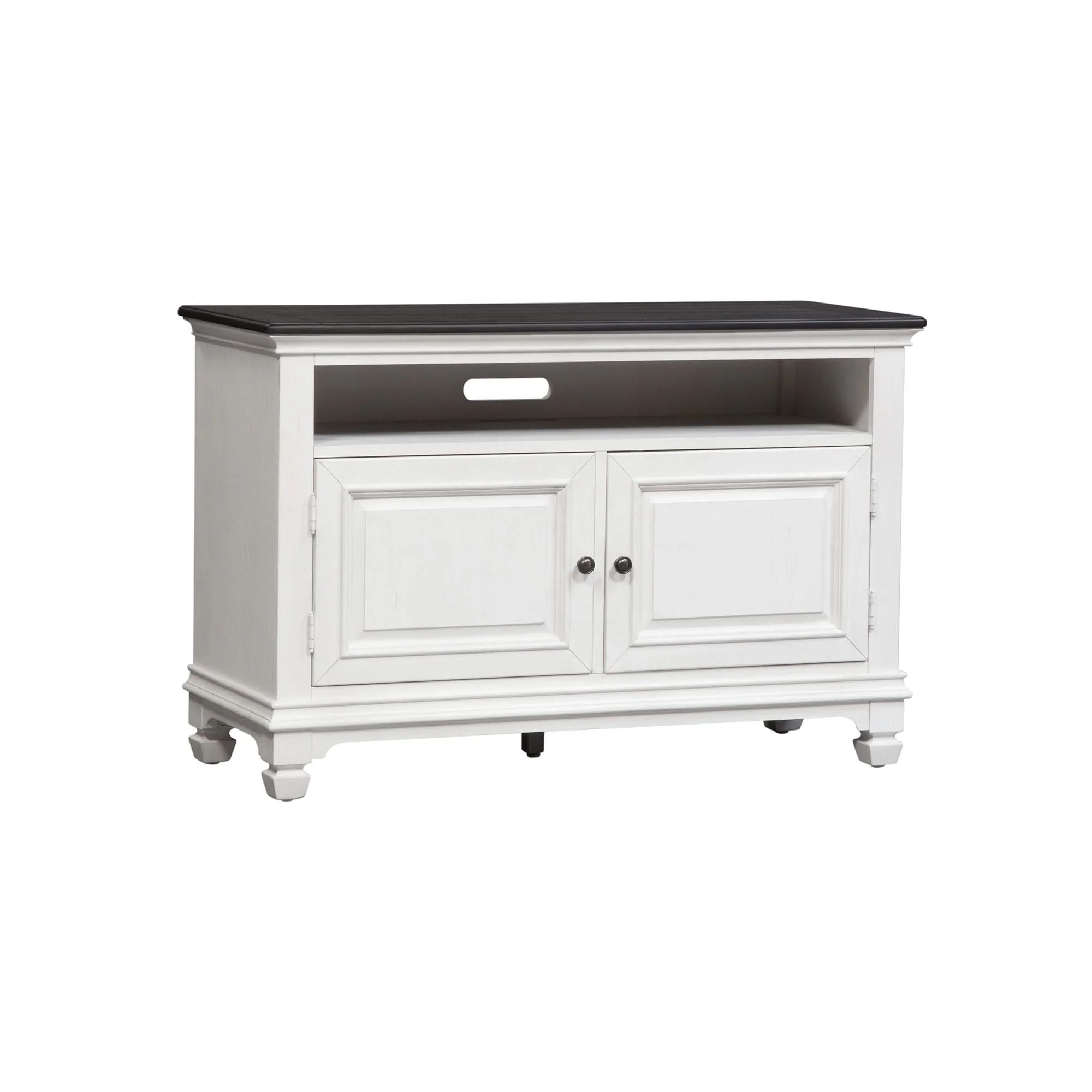 Allyson Park - 46" TV Console - Wirebrushed White / Charcoal - Image 2