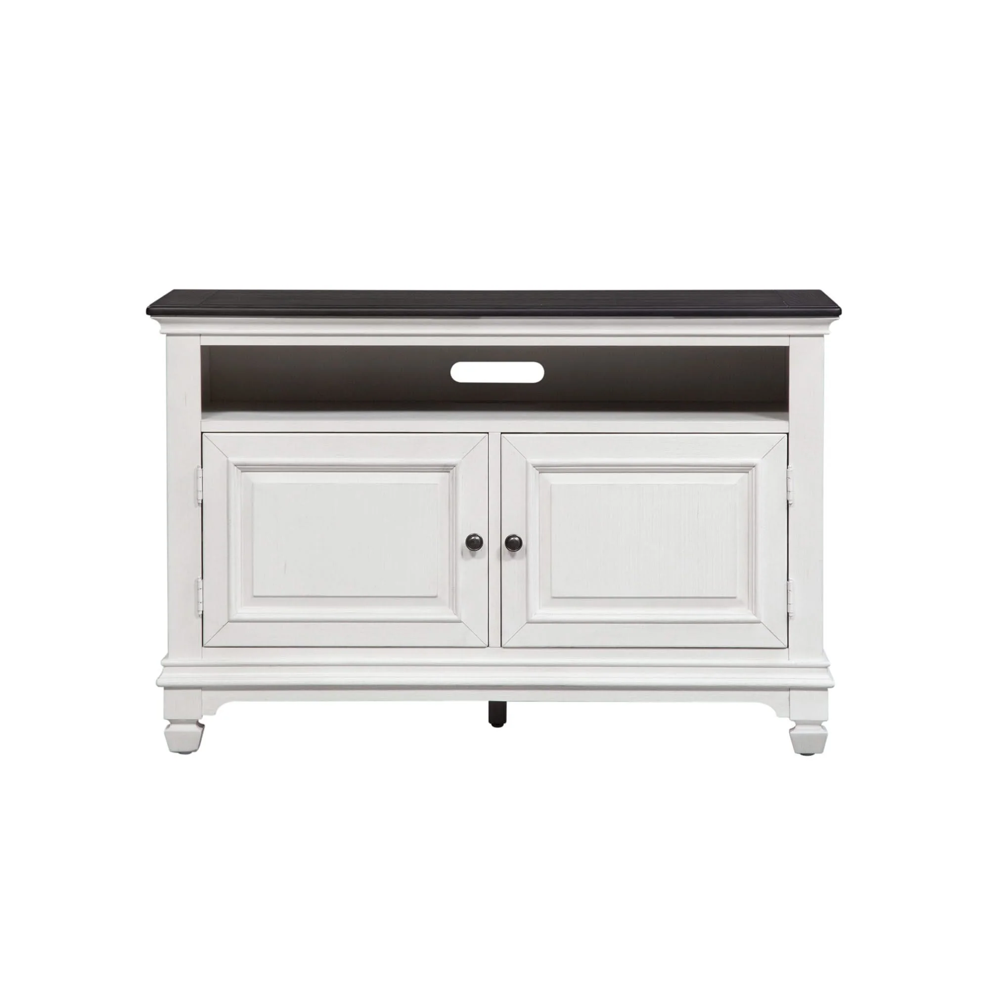 Allyson Park - 46" TV Console - Wirebrushed White / Charcoal - Image 3