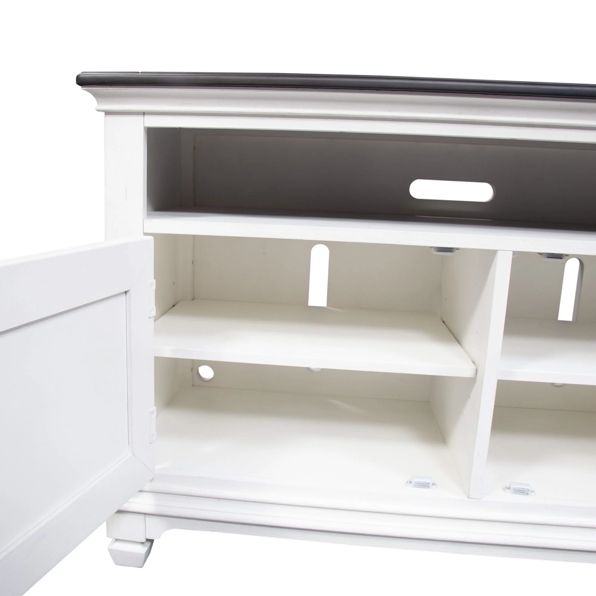Allyson Park - 46" TV Console - Wirebrushed White / Charcoal - Image 4