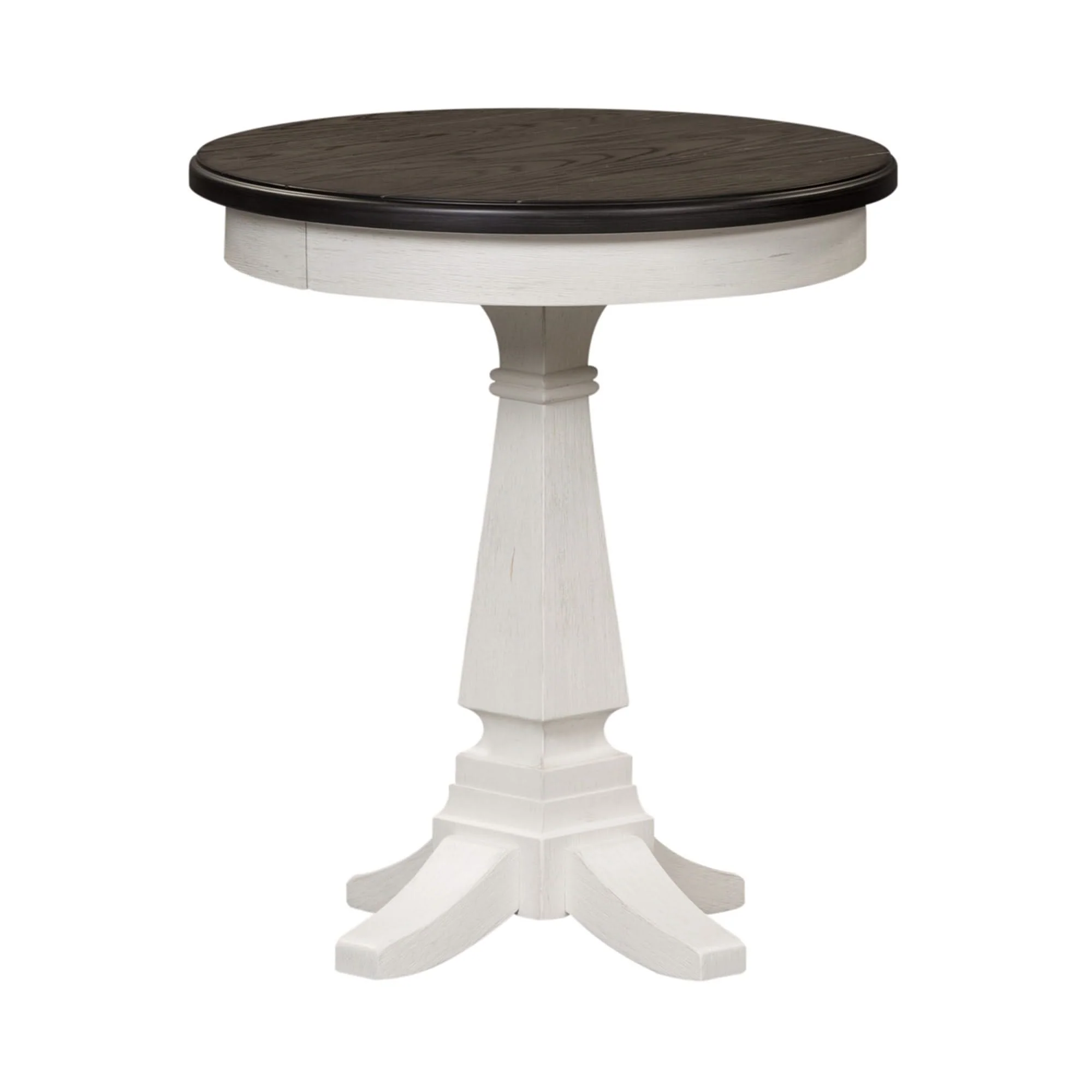 Allyson Park - Chair Side Table - Wirebrushed White / Charcoal - Image 3