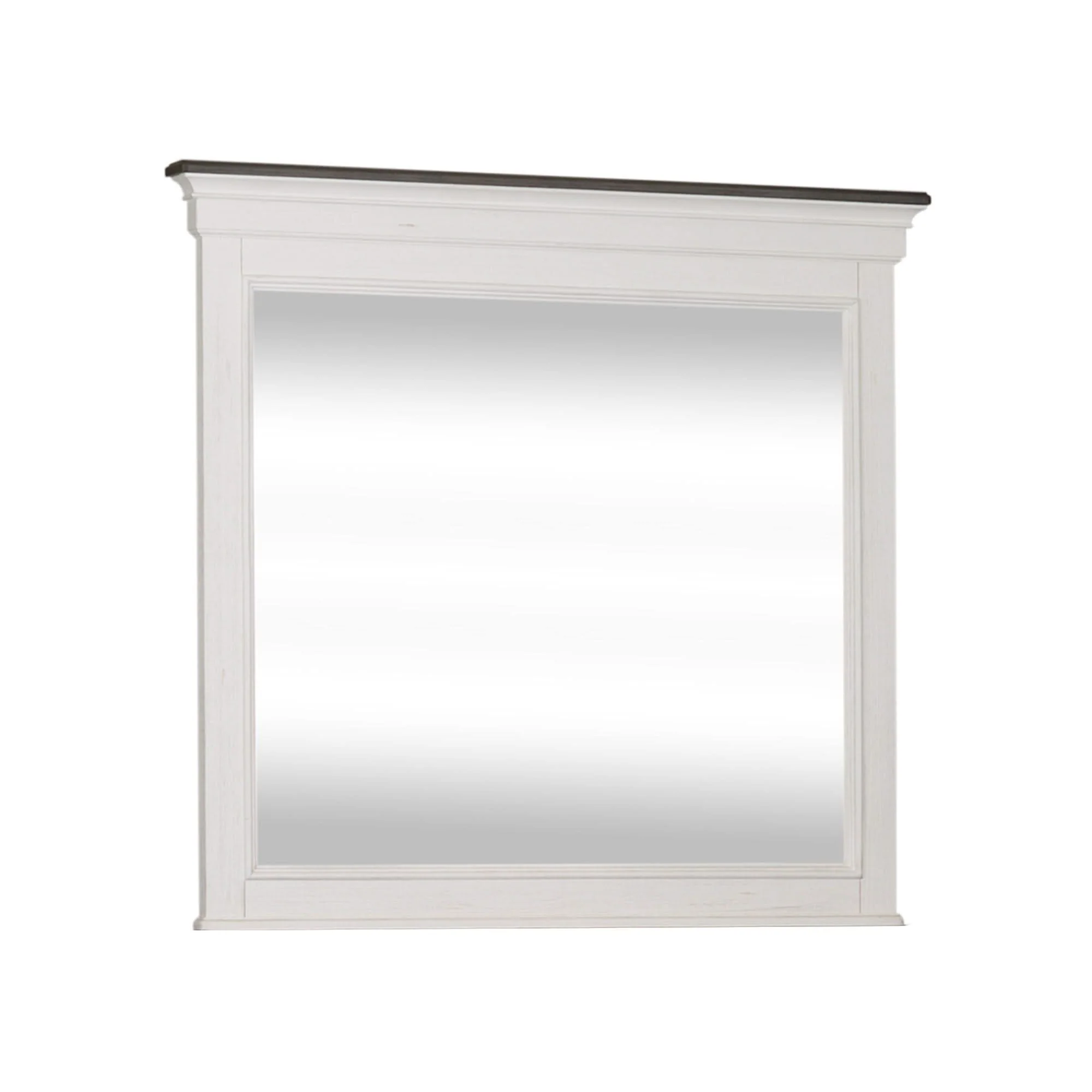 Allyson Park - Crown Mirror - Wirebrushed White / Charcoal - Image 4