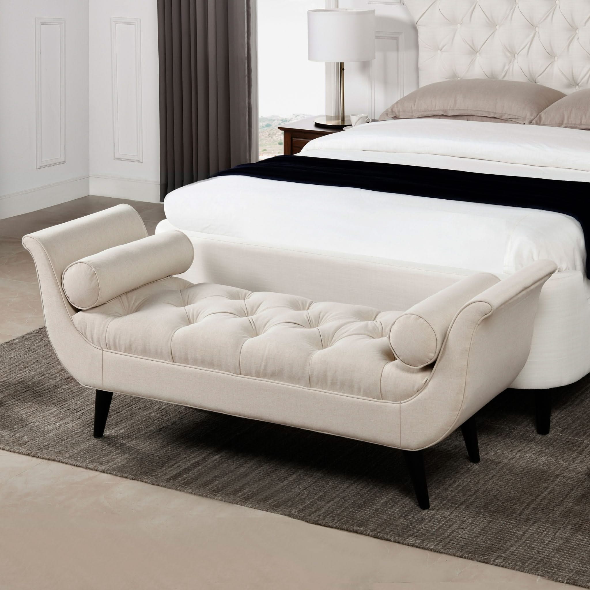 Alma - Tufted Flared Arm Entryway Bench - Image 14