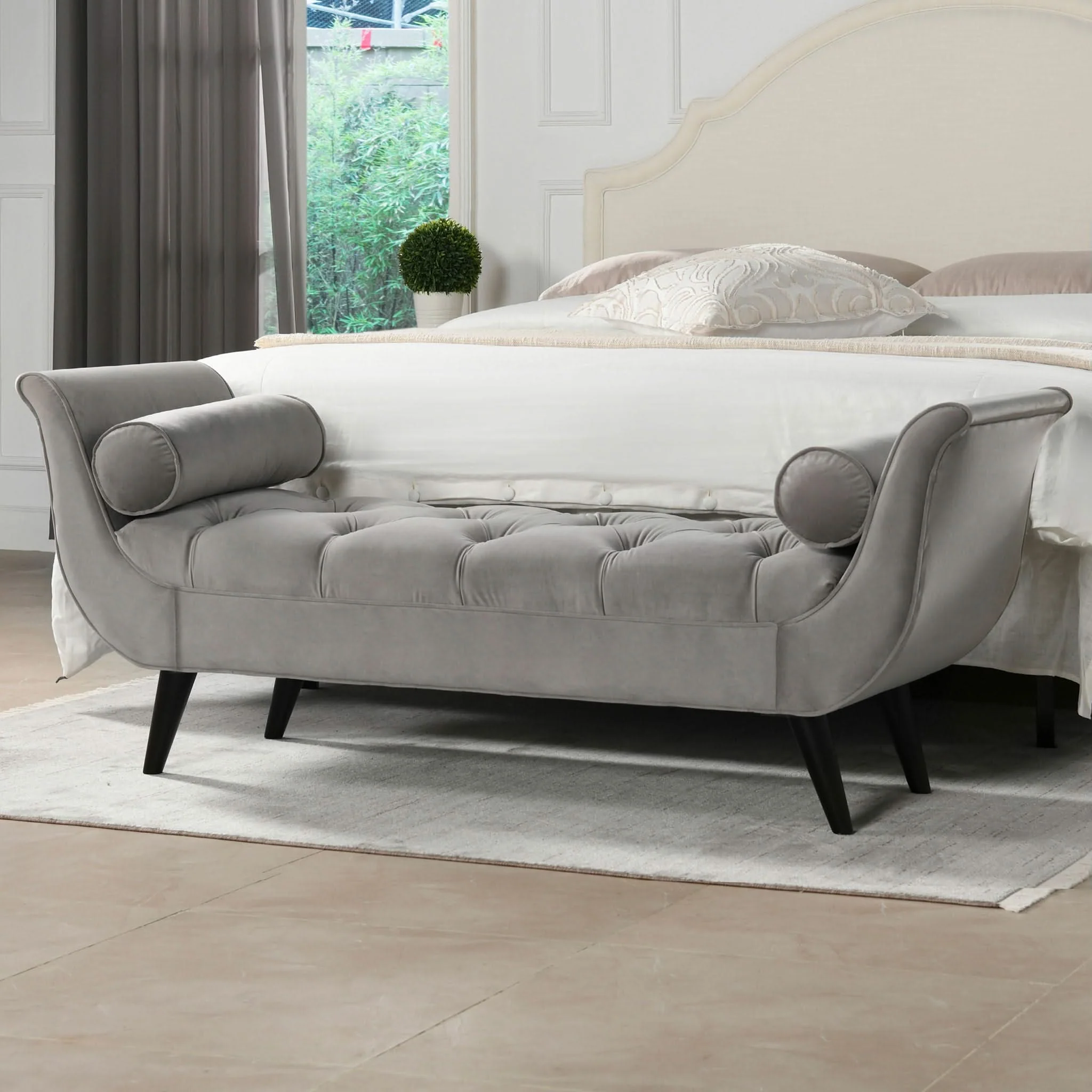 Alma - Tufted Flared Arm Entryway Bench - Image 3