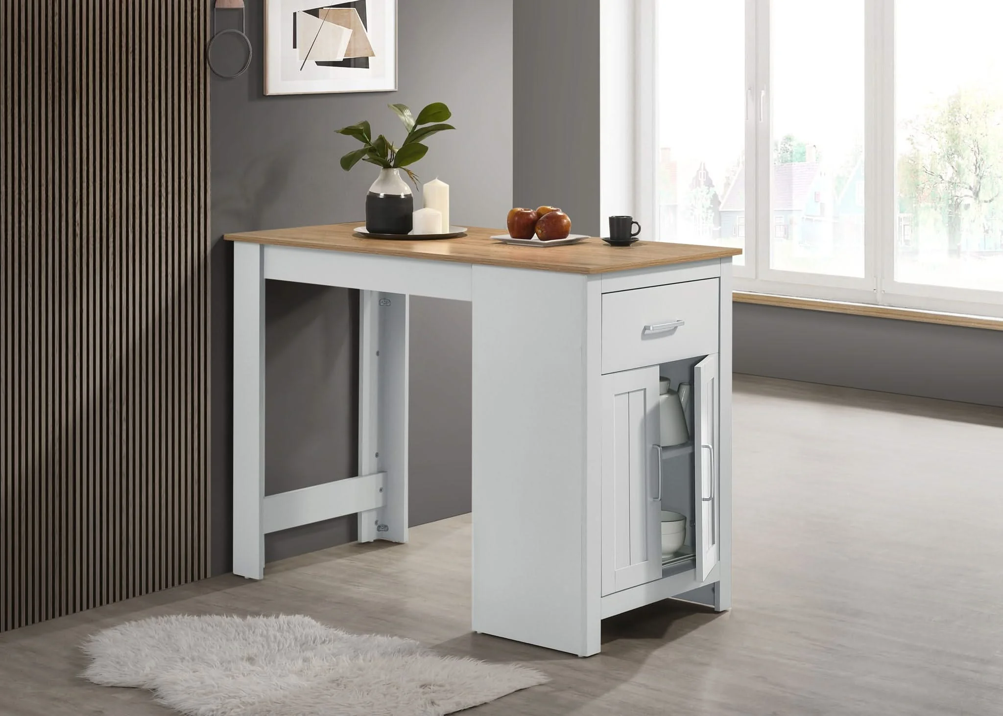 Alonzo - Small Space Counter Height Dining Table With Cabinet And Drawer Storage - Image 2