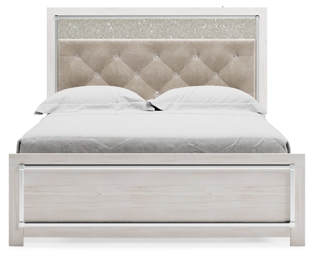 Altyra - Queen Panel Bed With Roll Slats - White - Image 2
