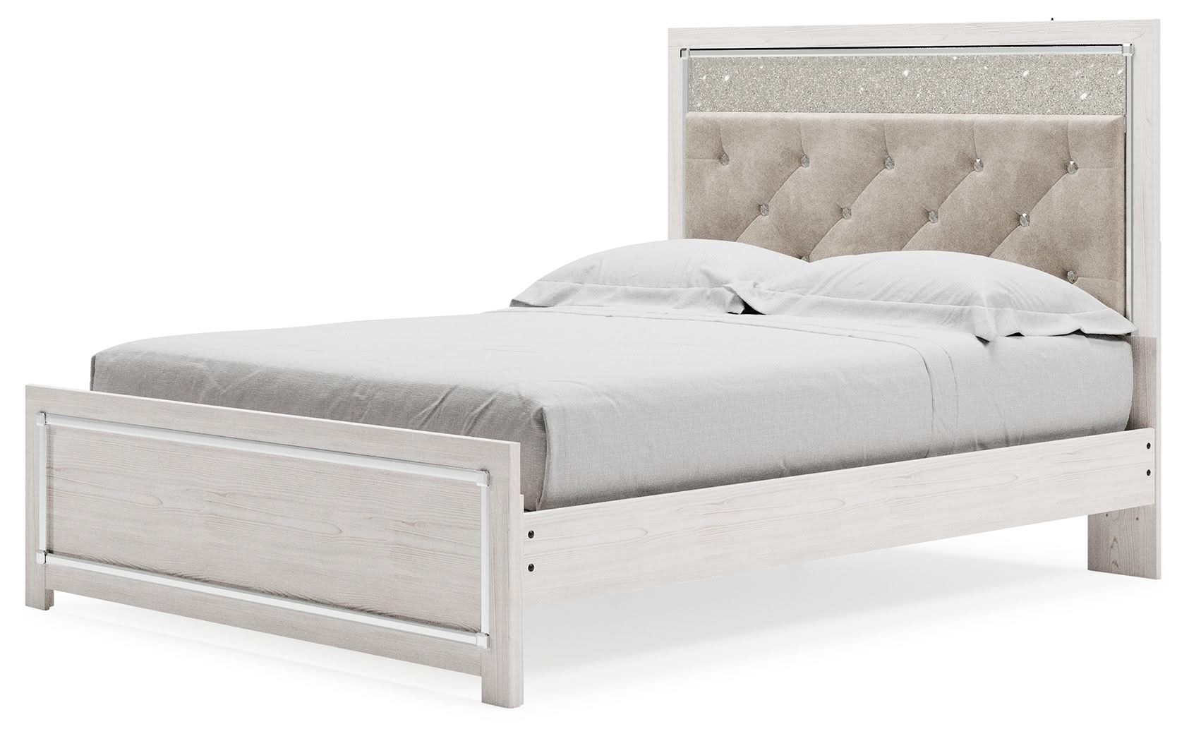 Altyra - Queen Panel Bed With Roll Slats - White - Image 4