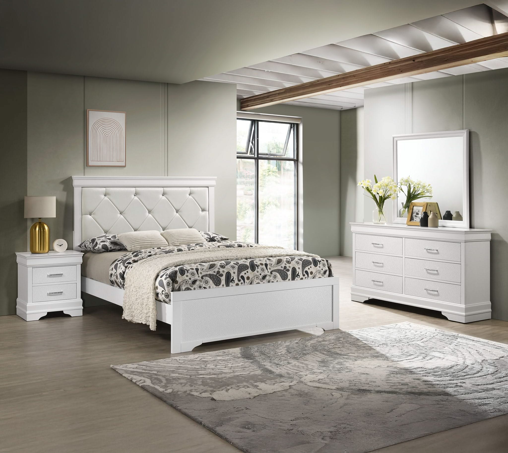 Amalia - Full 4 Piece Bedroom Set - White