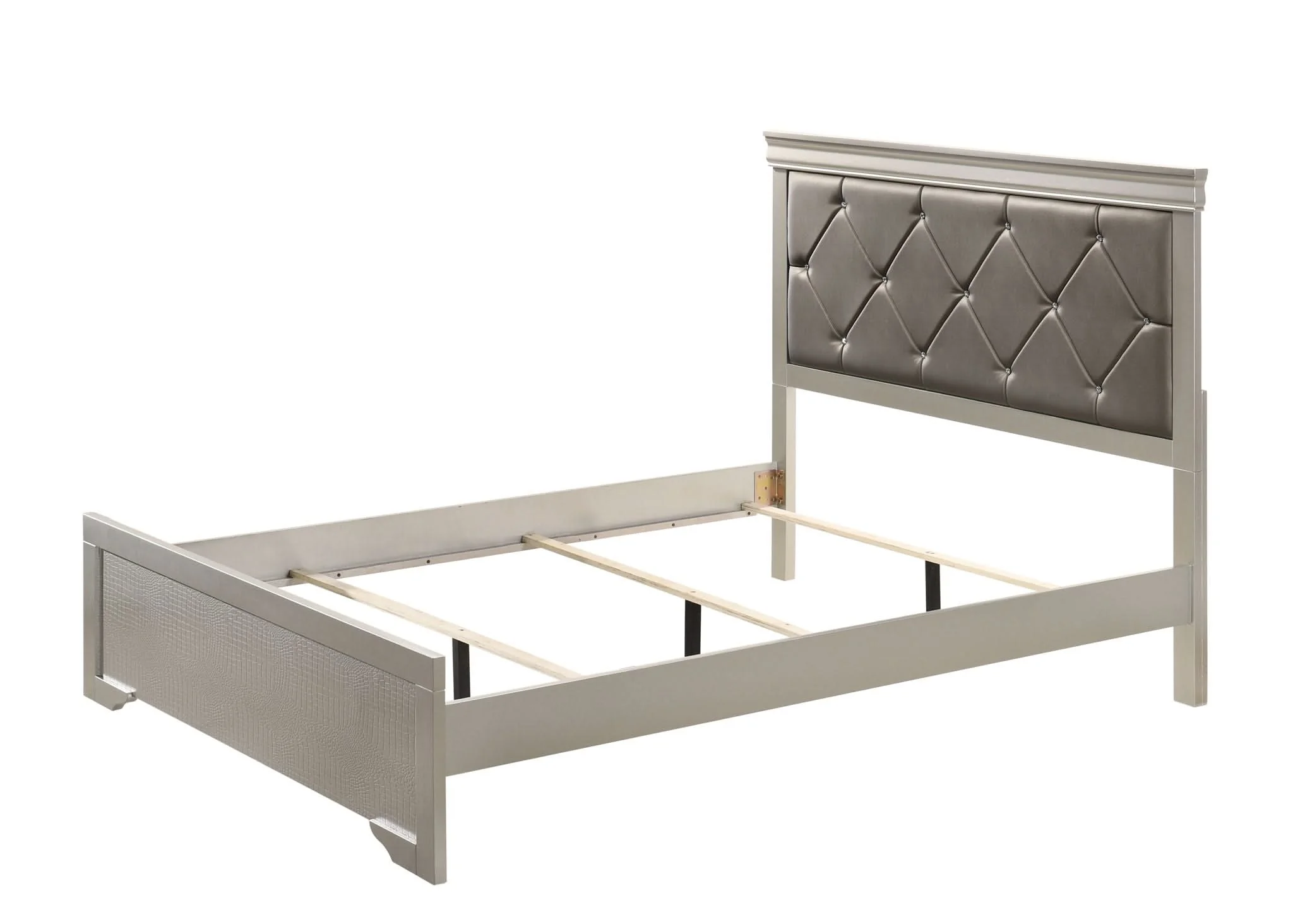 Amalia - King 5 Piece Bedroom Set - Silver - Image 2