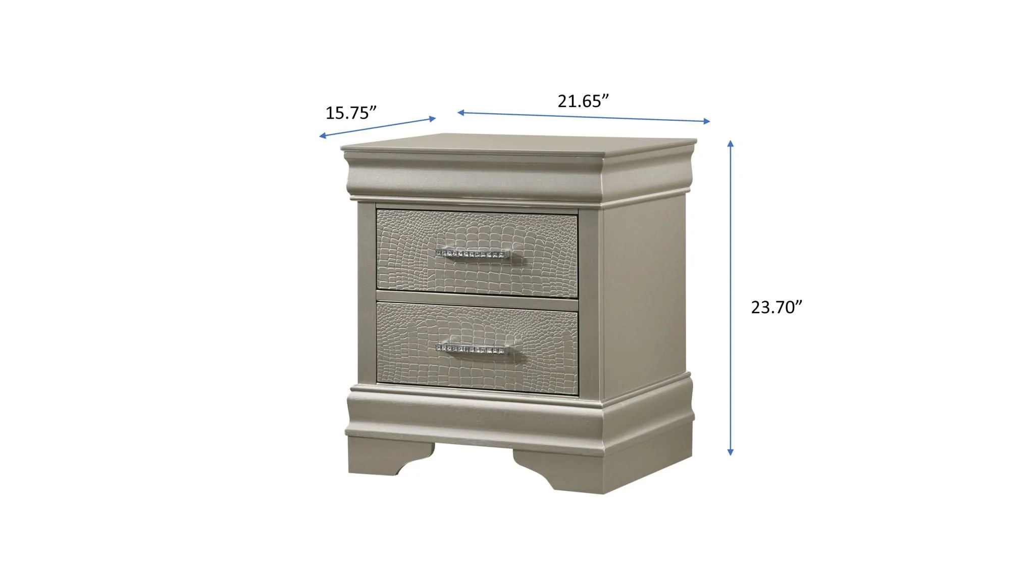 Amalia - Nightstand - Silver - Image 4