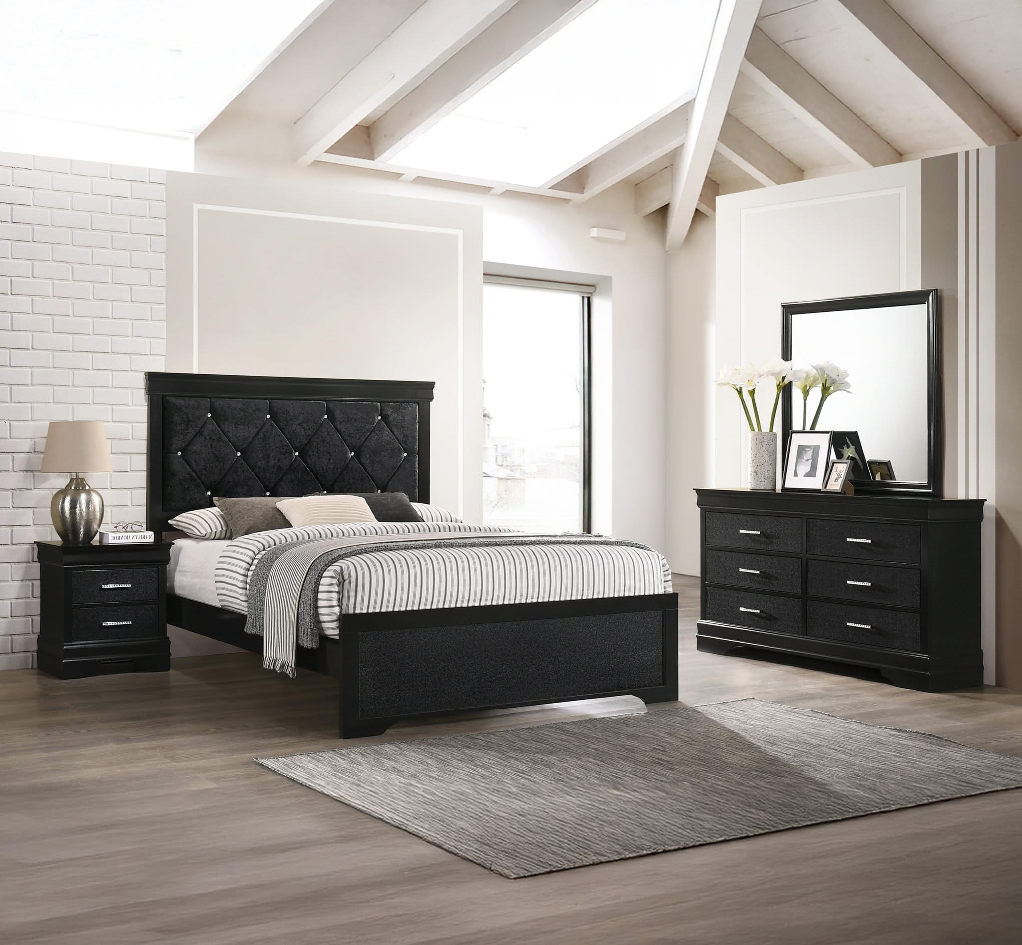 Amalia - Queen 4 Piece Bedroom Set - Black