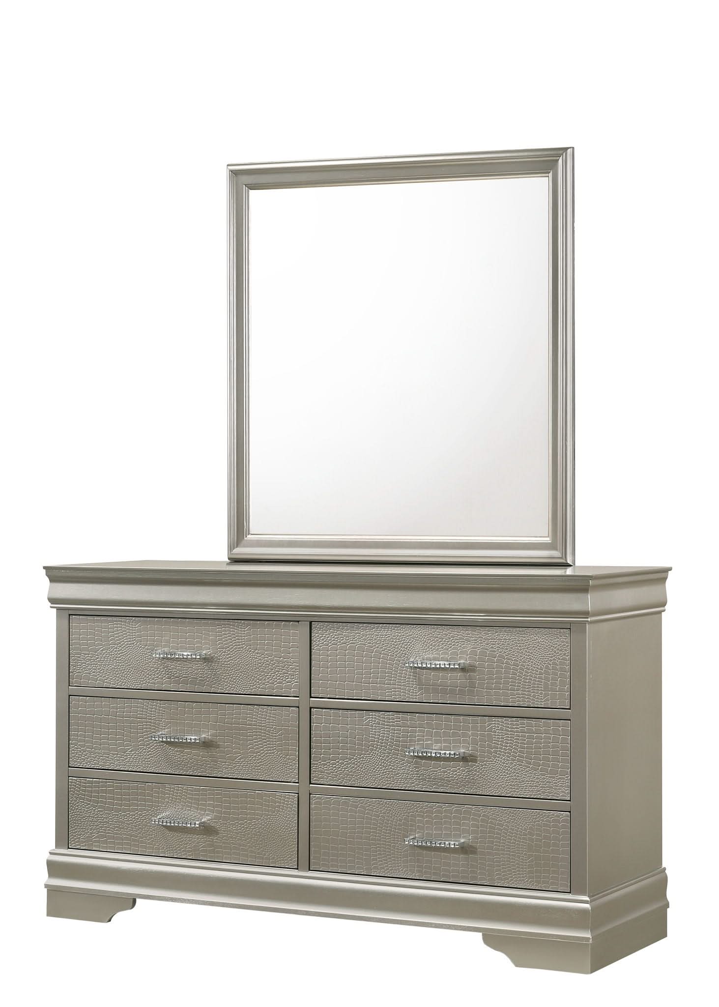 Amalia - Twin 5 Piece Bedroom Set - Silver - Image 4