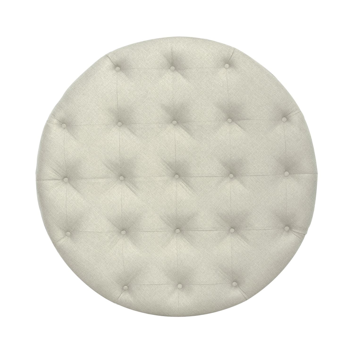 Americana Farmhouse - Round Cocktail Ottoman - Dusty Taupe - Image 3