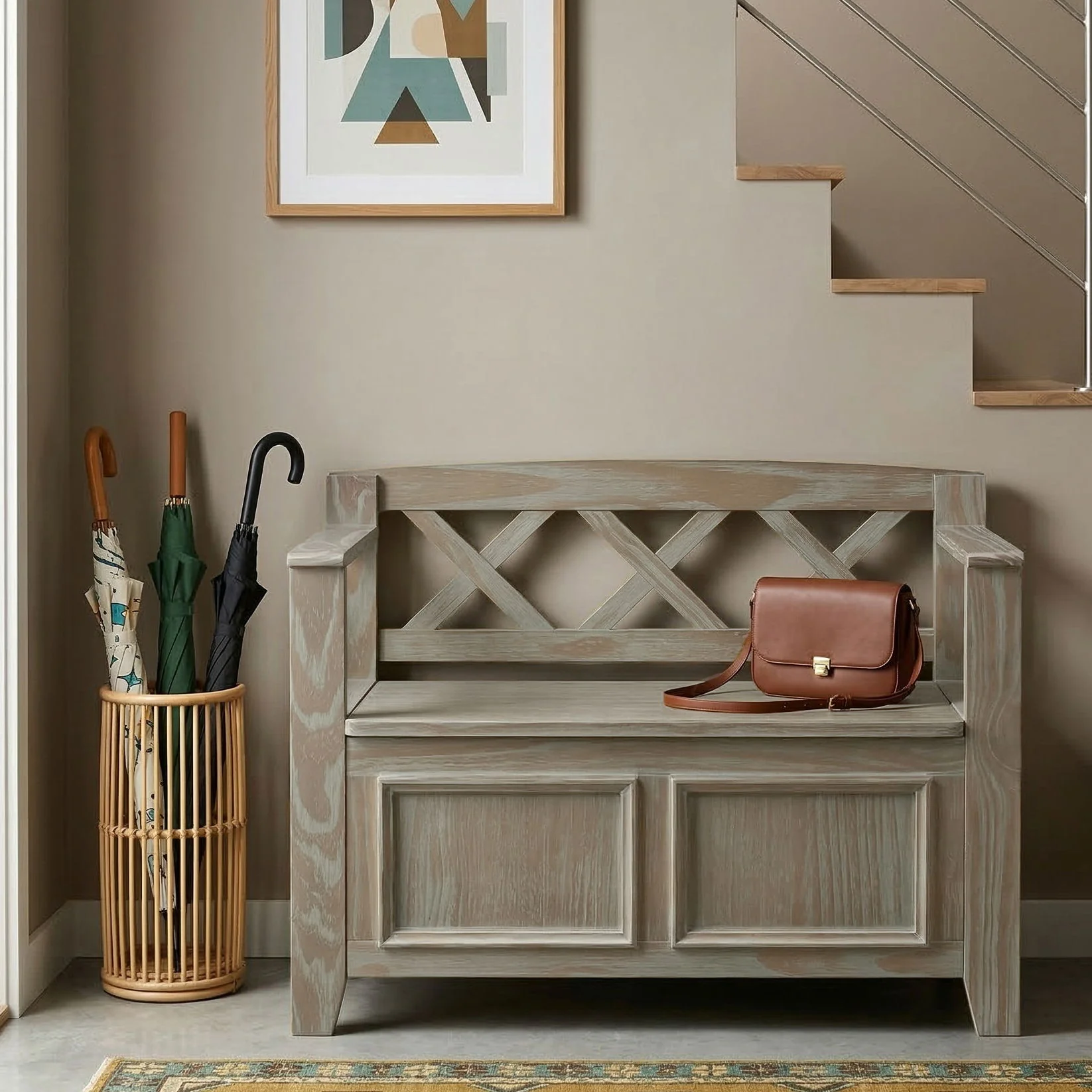 Amherst - Small Transitional Entryway Storage Bench - Image 14