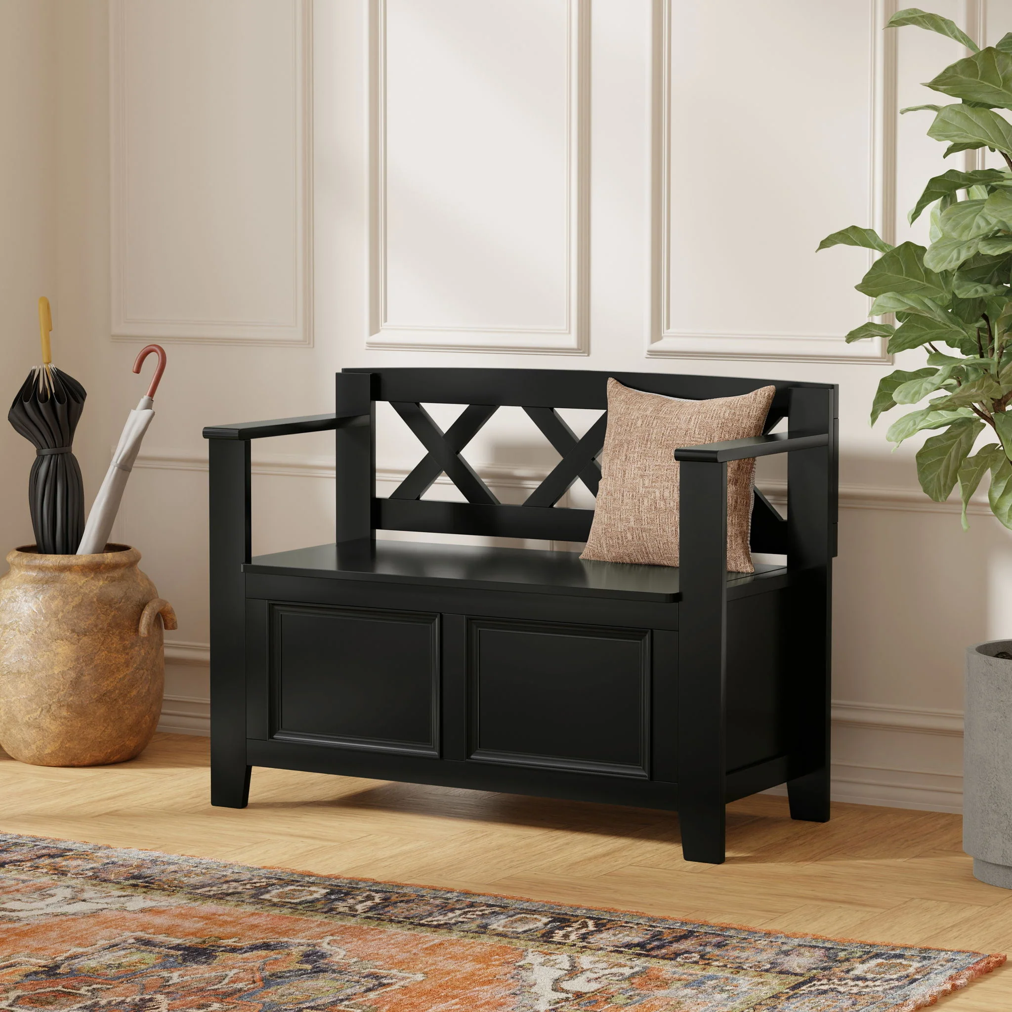 Amherst - Small Transitional Entryway Storage Bench - Image 15