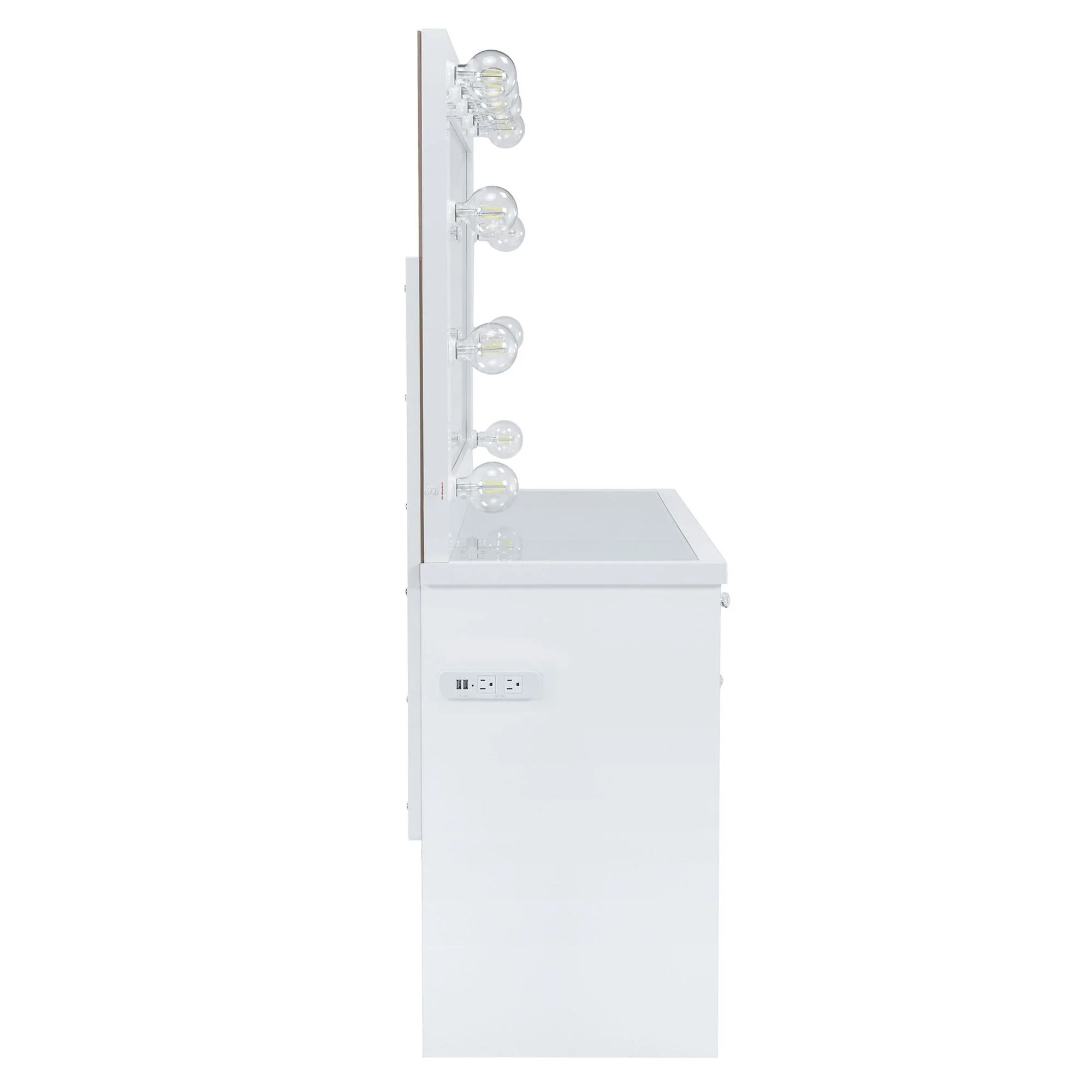 Amia - Complete Vanity With Lightbulbs - Glossy White - Image 2