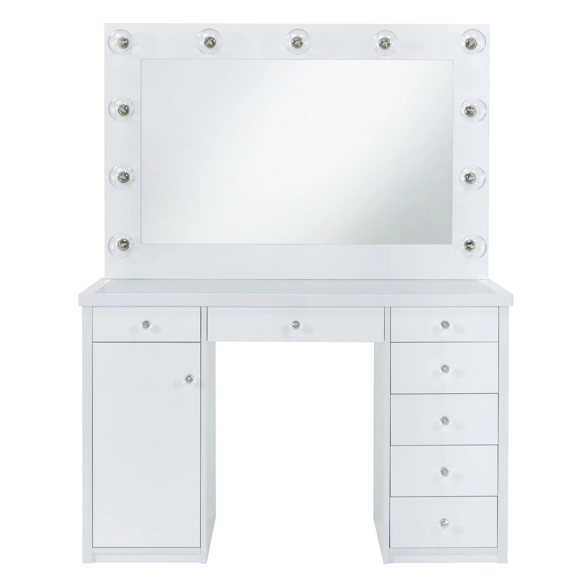 Amia - Complete Vanity With Lightbulbs - Glossy White - Image 4