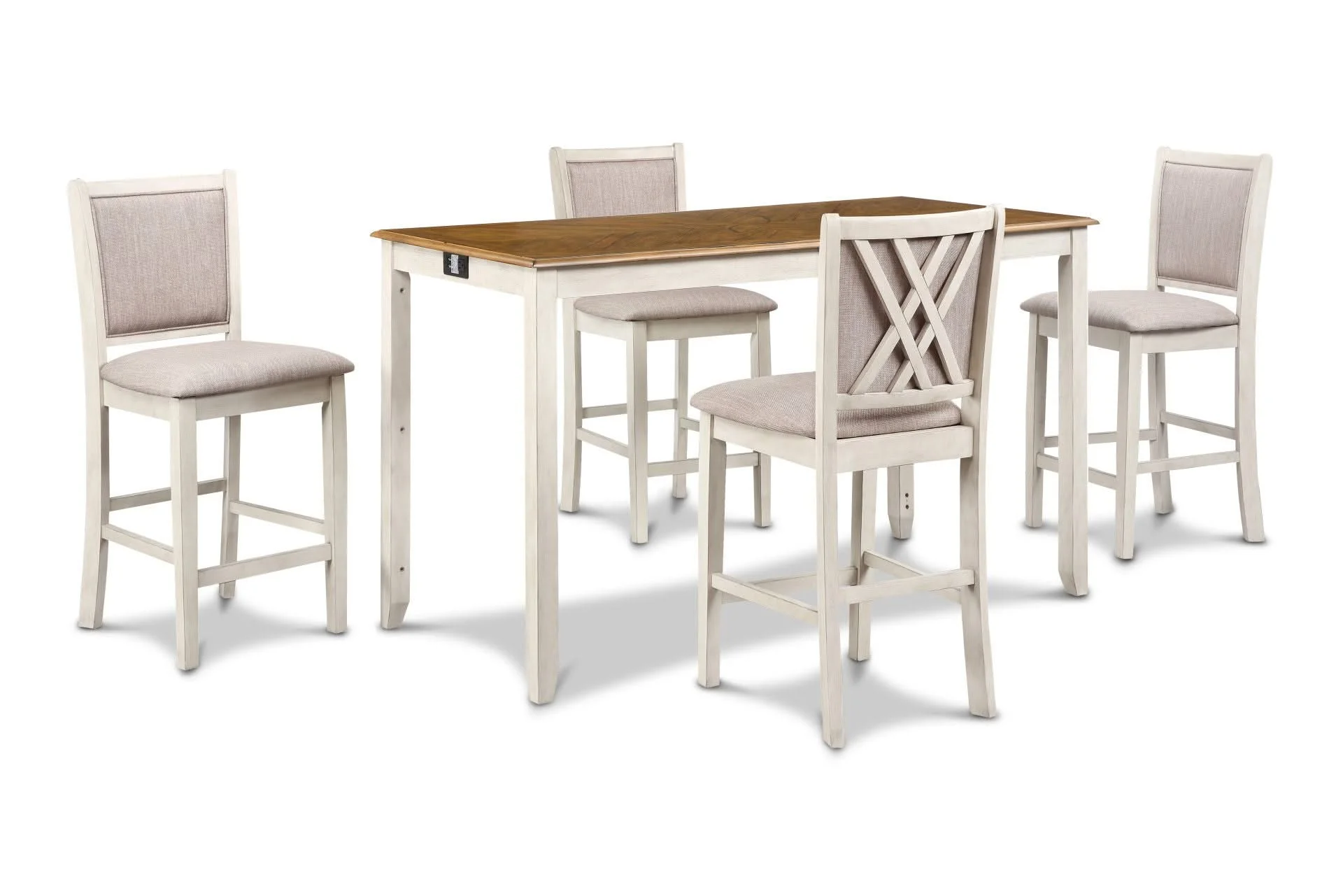 Amy - 60" Counter Table & Chairs With Storage - Image 11