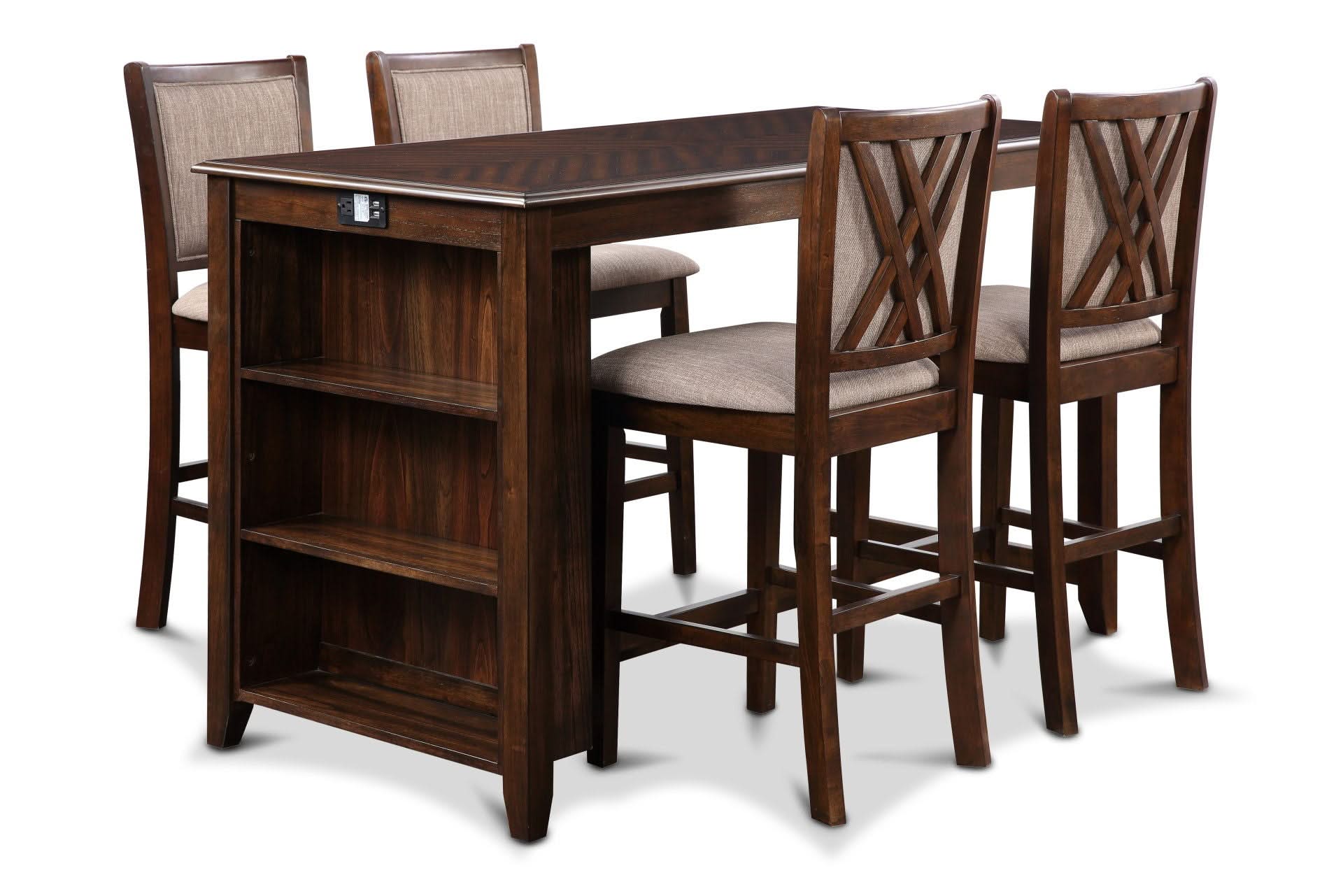Amy - 60" Counter Table & Chairs With Storage - Image 3