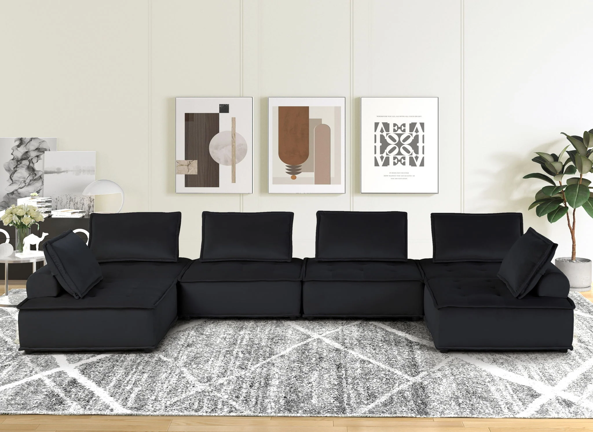 Anna - Stylish Sectional Sofa Ottoman - Image 10