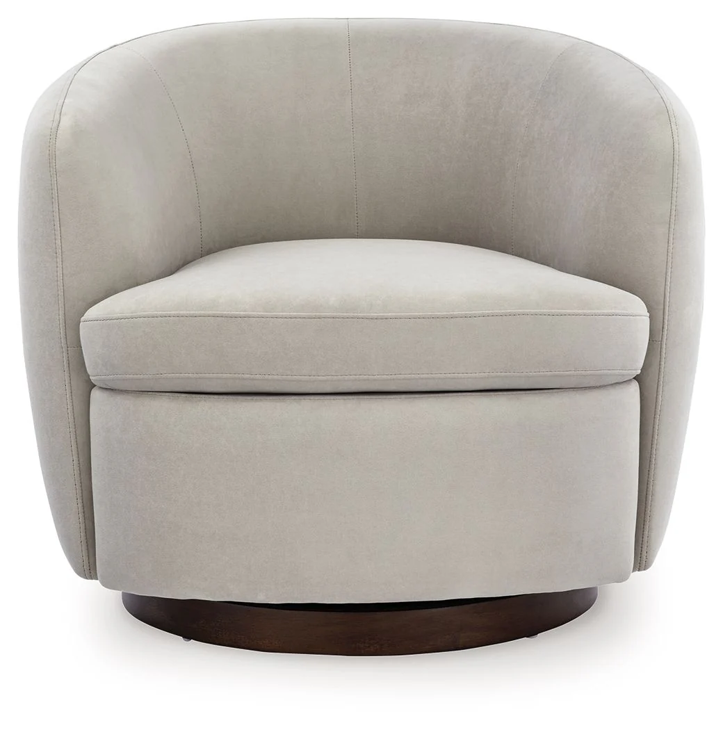 Annbury - Swivel Accent Chair - Light Beige - Image 2