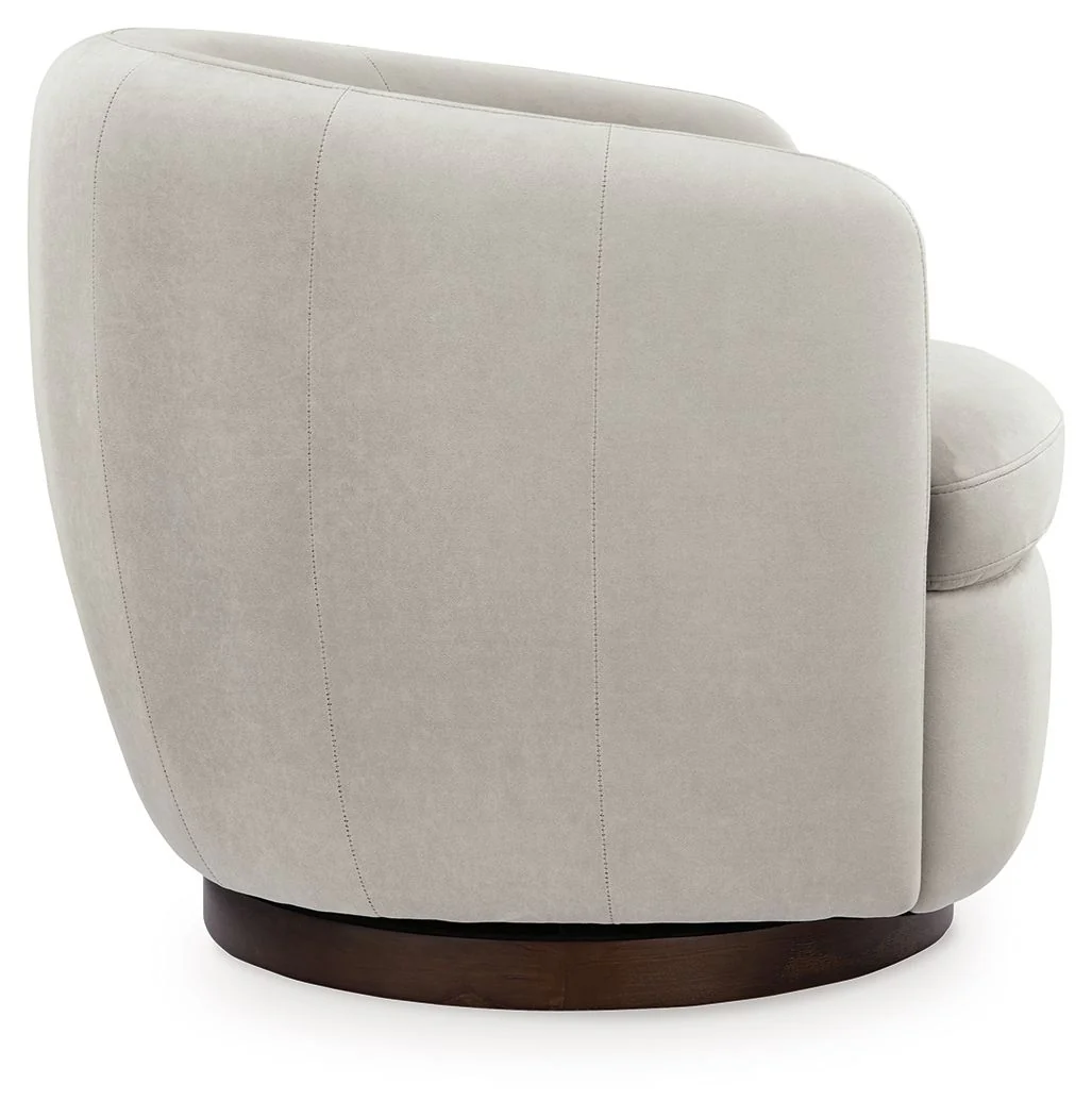 Annbury - Swivel Accent Chair - Light Beige - Image 3