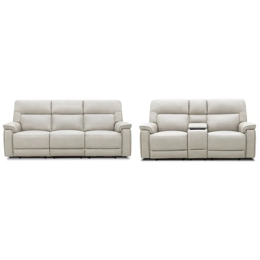 Moto Motion Apollo Dove Light Gray Power Reclining Living Room Set with Immersive Sound Sofa and Loveseat - Image 6