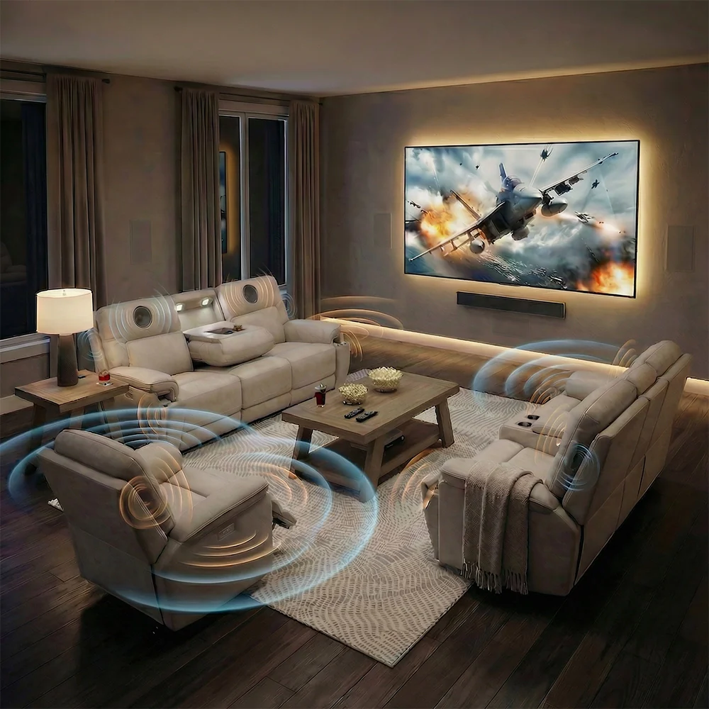 Moto Motion Apollo Dove Light Gray Power Reclining Sofa with Immersive Sound - Image 8