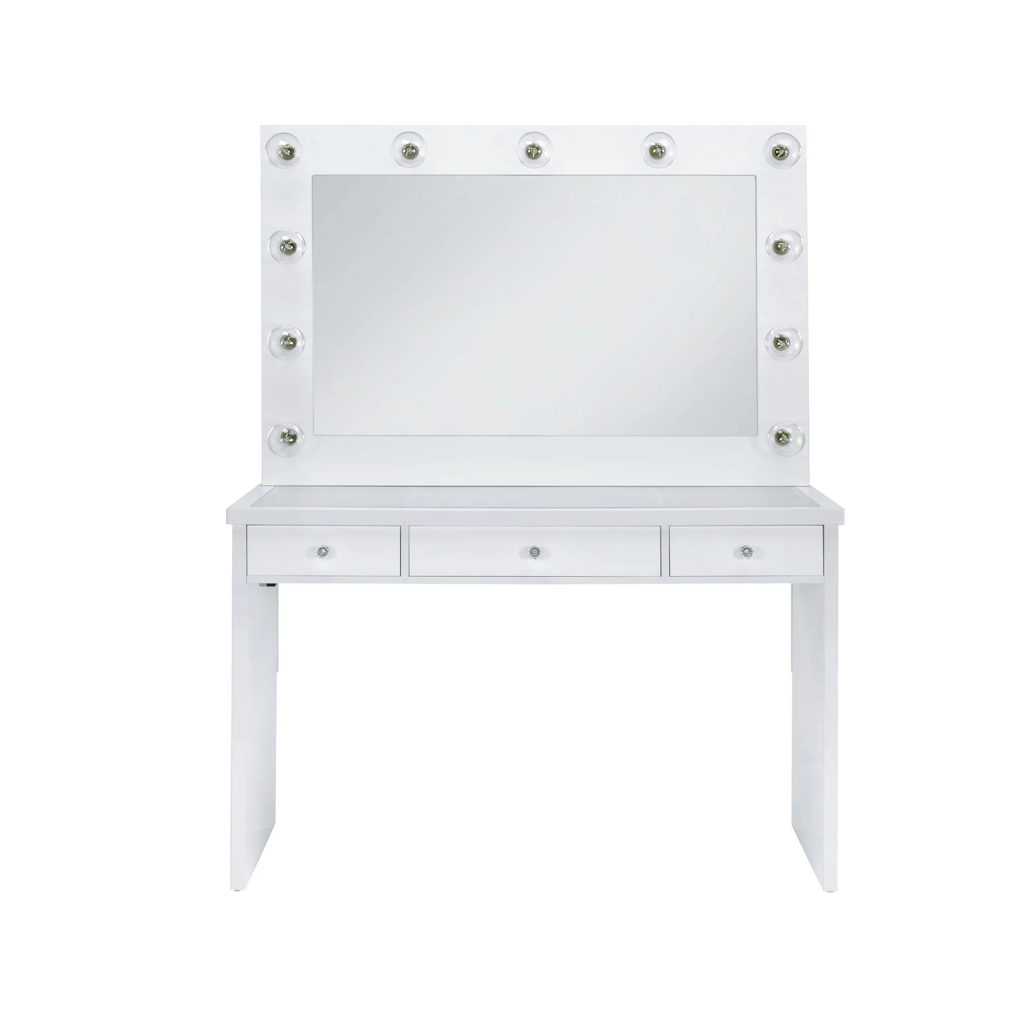 Ariana - Complete Vanity With Lightbulbs - Glossy White - Image 4
