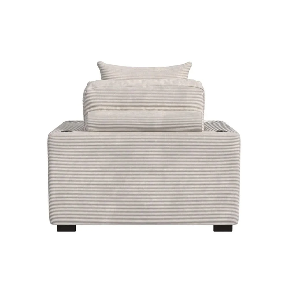 Arizona Dove Chaise with USB Charging & Cupholders - Image 6