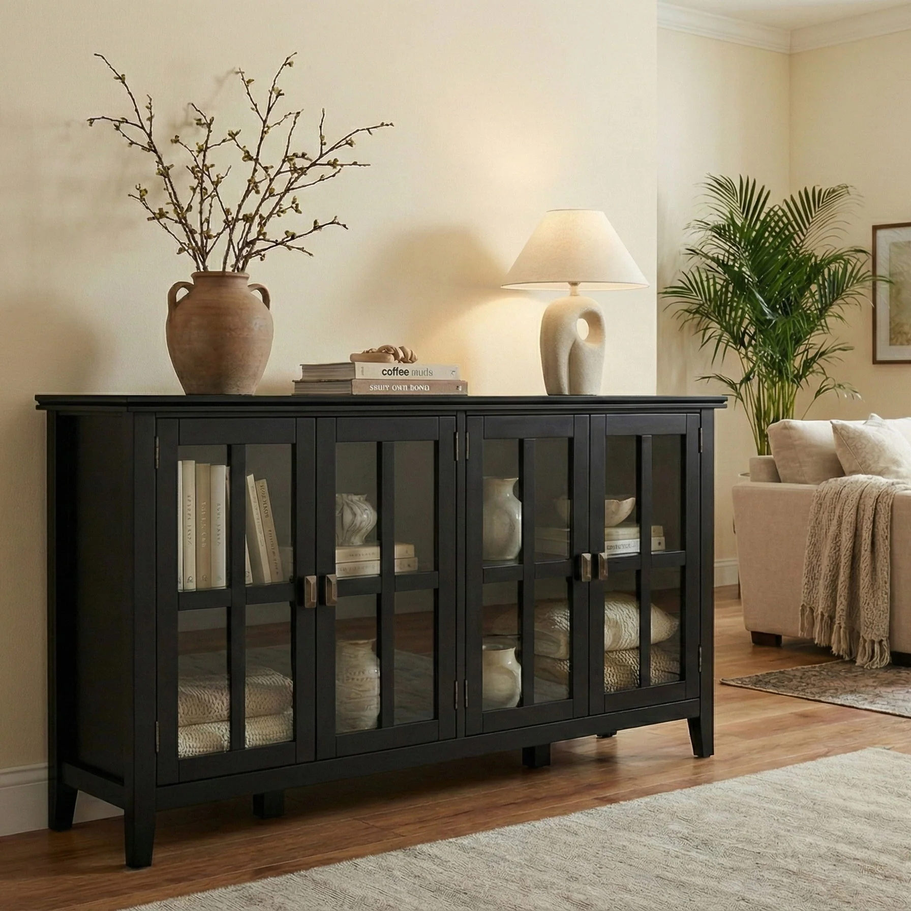Artisan - Handcrafted Wide 4 Door Storage Cabinet - Image 4
