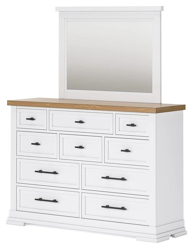 Ashbryn - Dresser And Mirror - White / Natural - Image 3