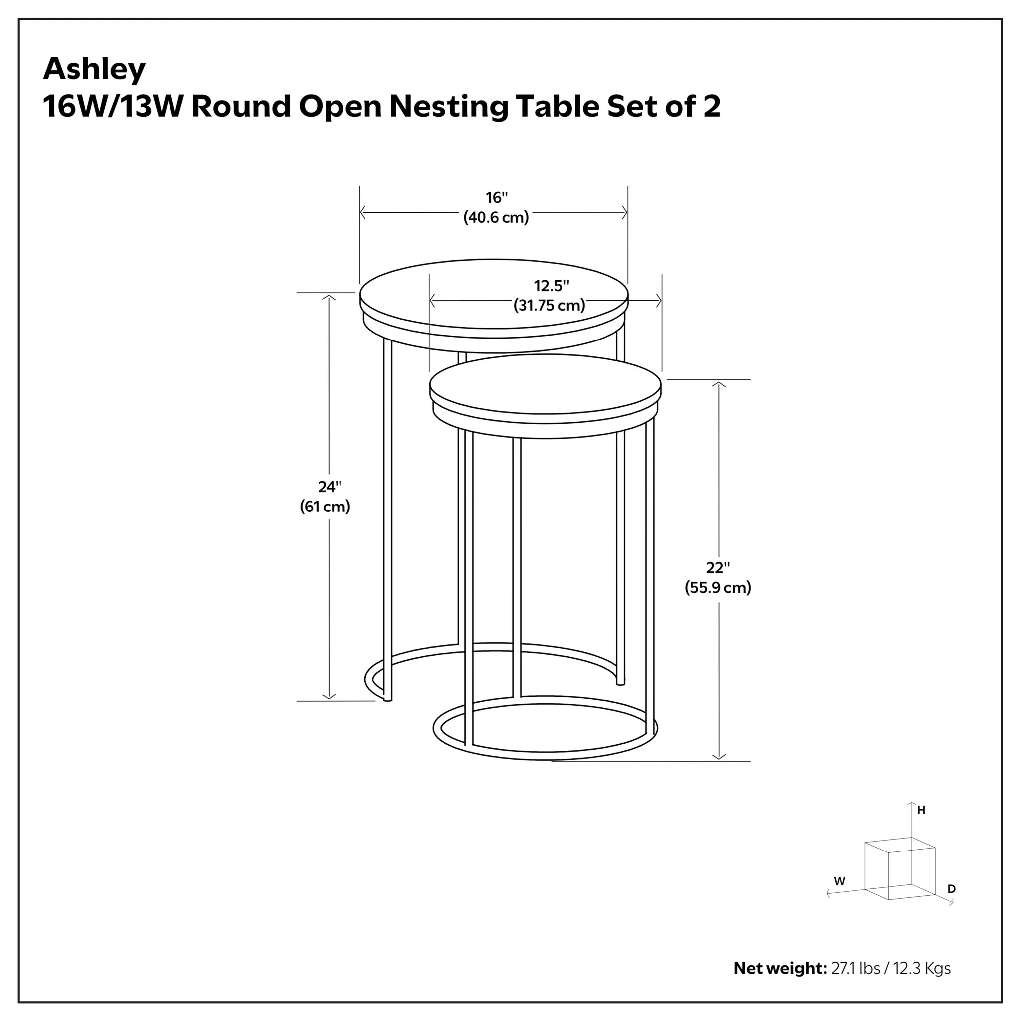 Ashley - 2 Piece Nesting Table - Gold - Image 4