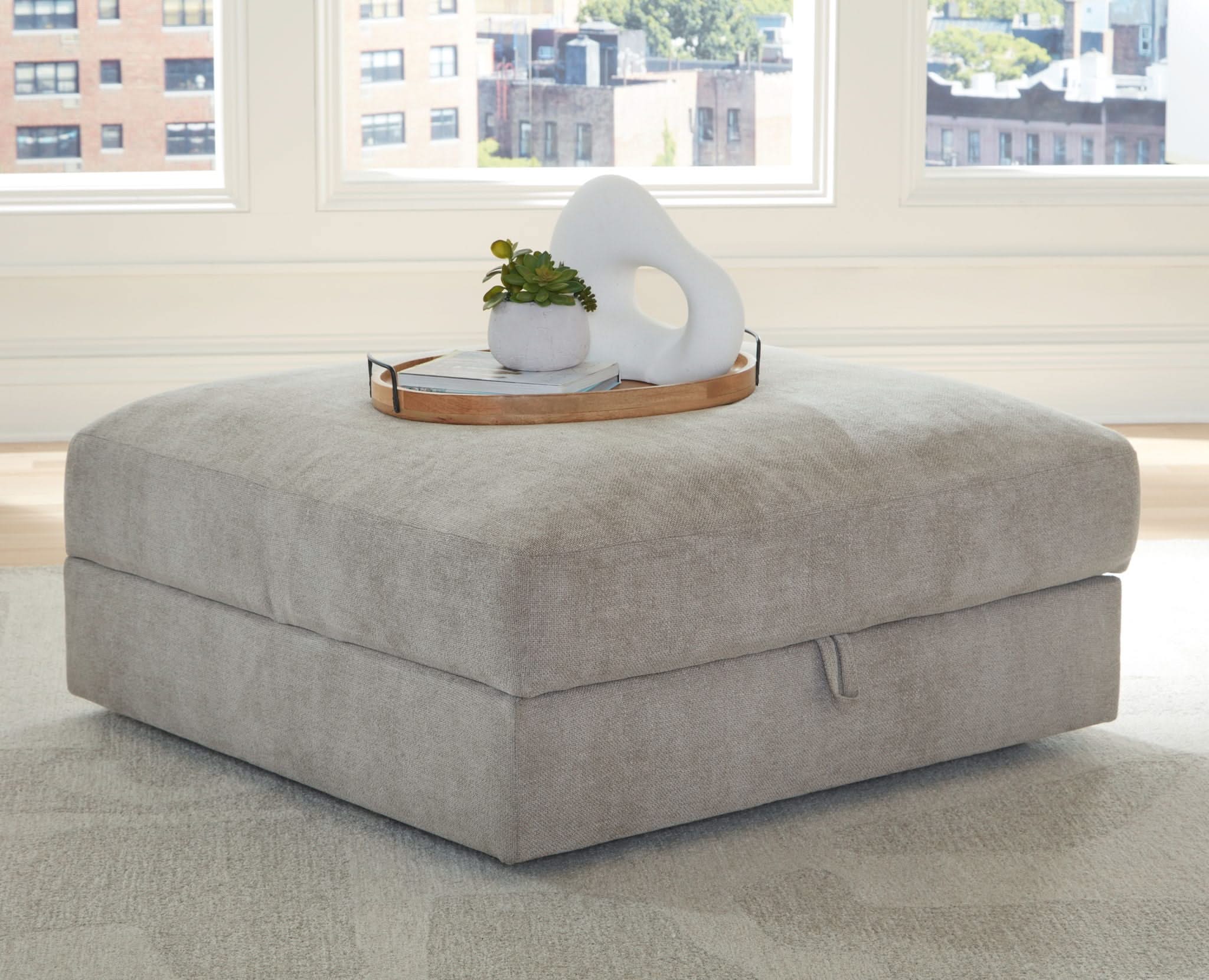 Aslan Court - Ottoman With Storage - Pebble - Image 2