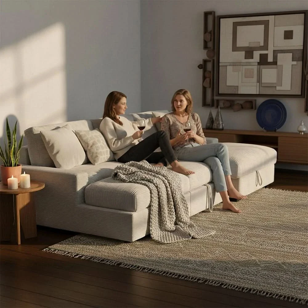 Aspen Stone 2PC Sectional with Chaise & Deep Plush Comfort Seating