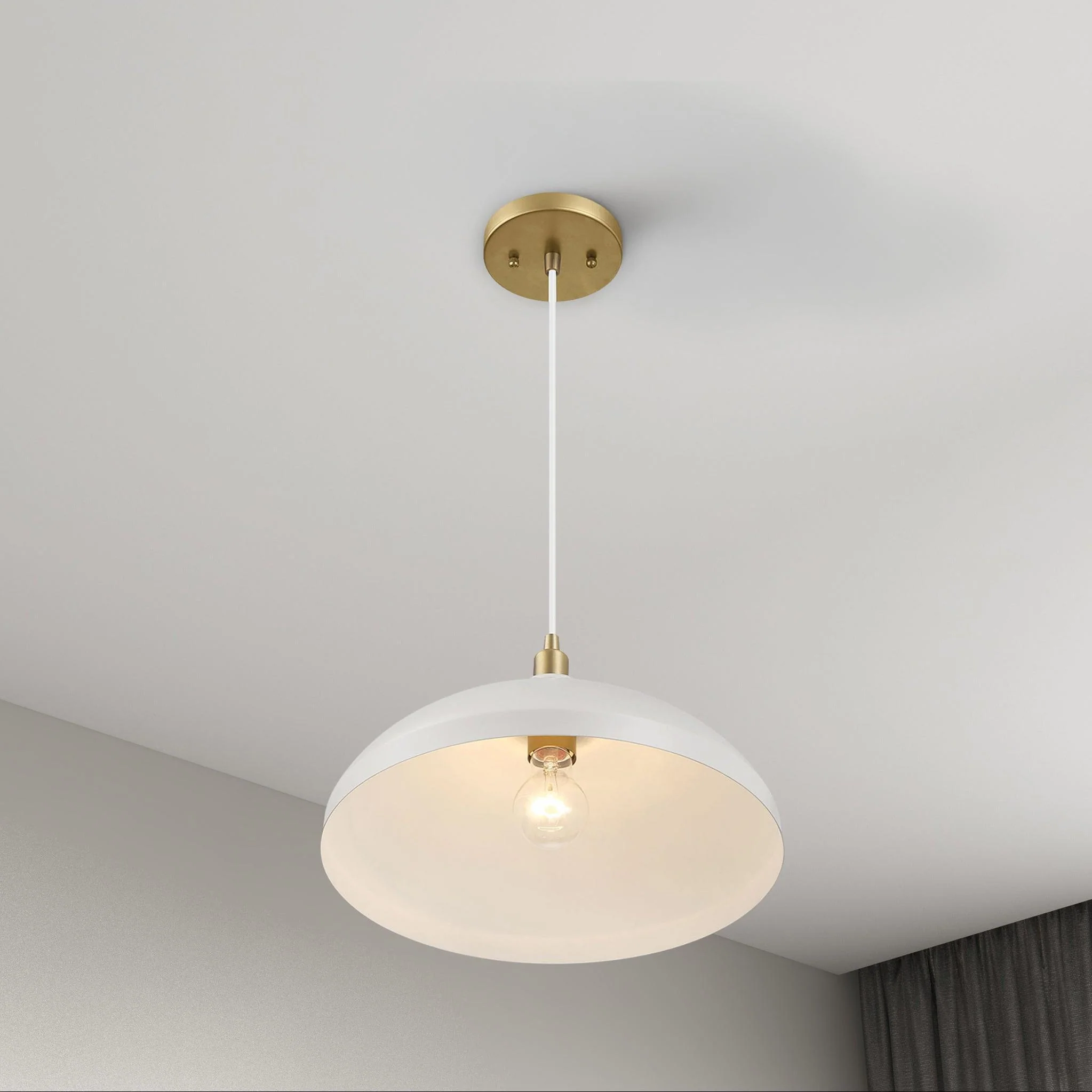 Astral - Single Light Pendant Lamp For Entrance Kitchen Island - Gold / White - Image 4