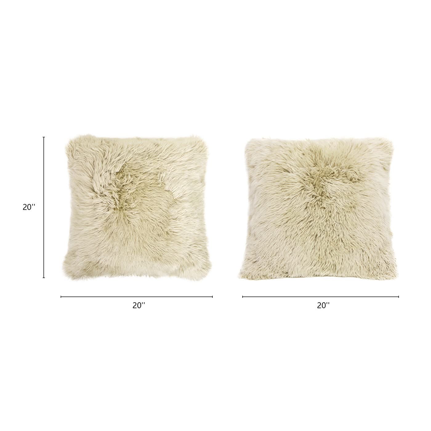 Astrid - Square New Zealand Sheepskin Accent Throw Pillow Cover With Feather Insert - Taupe / Natural - Image 4