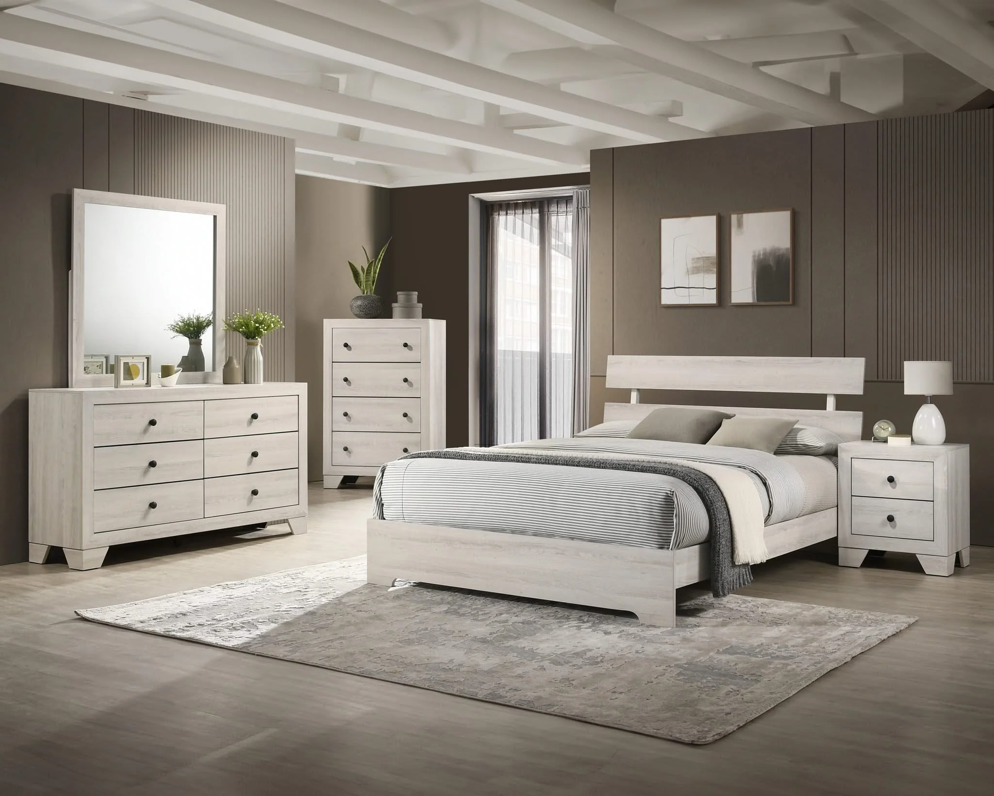 Atticus - Twin Platform Bed In One Box - White - Image 3