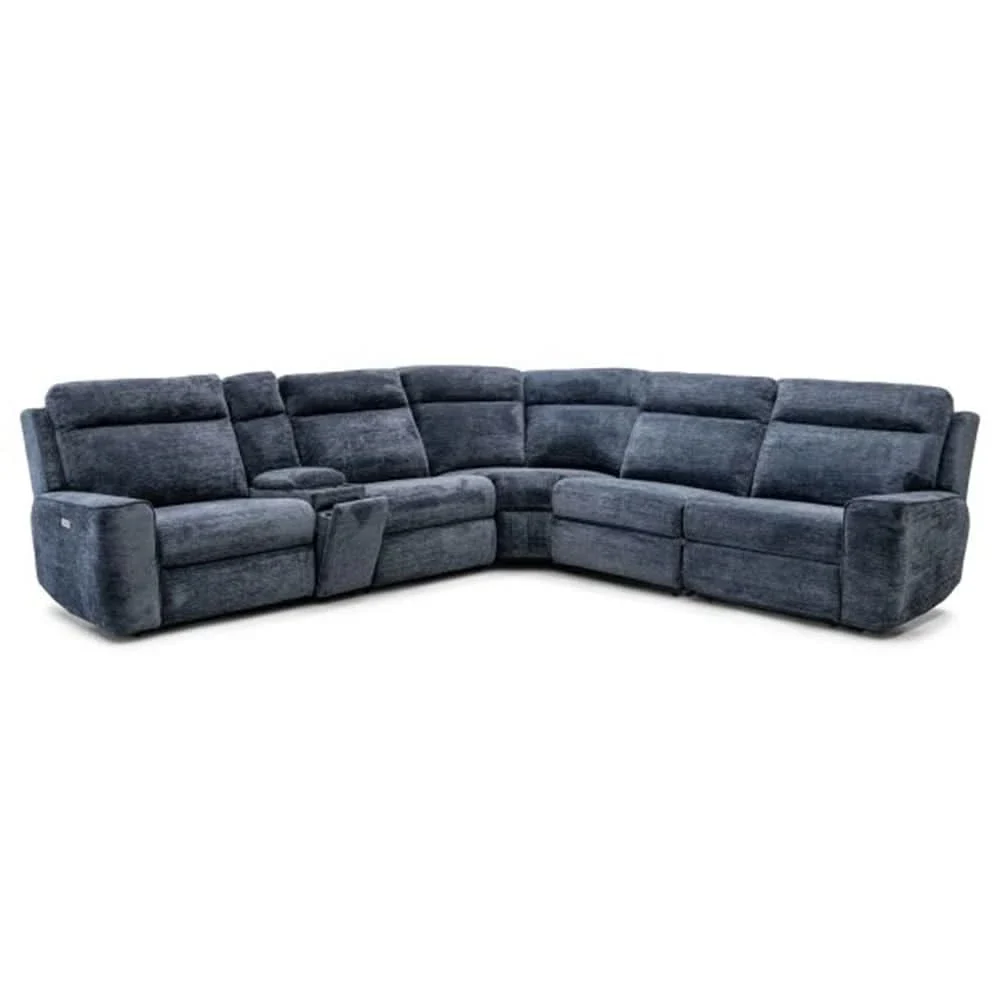 Ava Indigo Blue 6-Piece Power Reclining Sectional with Zero Gravity and Wireless Charging - Image 2