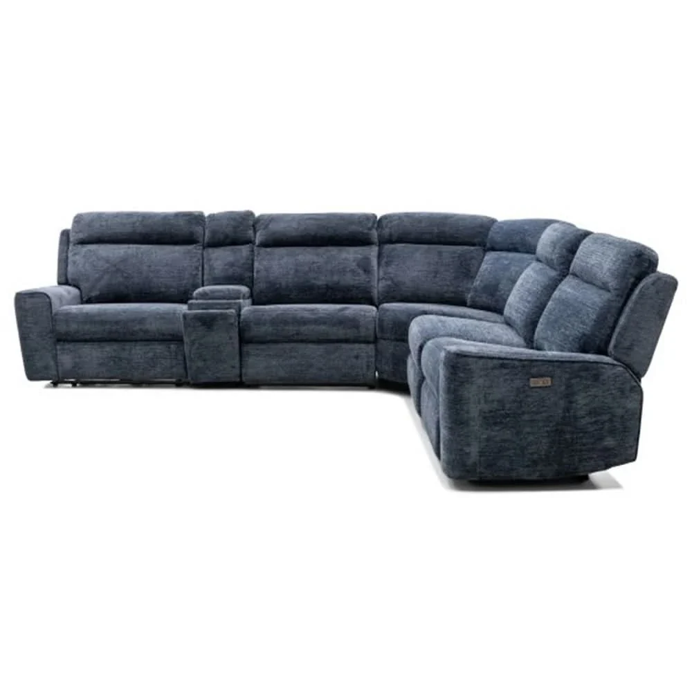 Ava Indigo Blue 6-Piece Power Reclining Sectional with Zero Gravity and Wireless Charging - Image 3