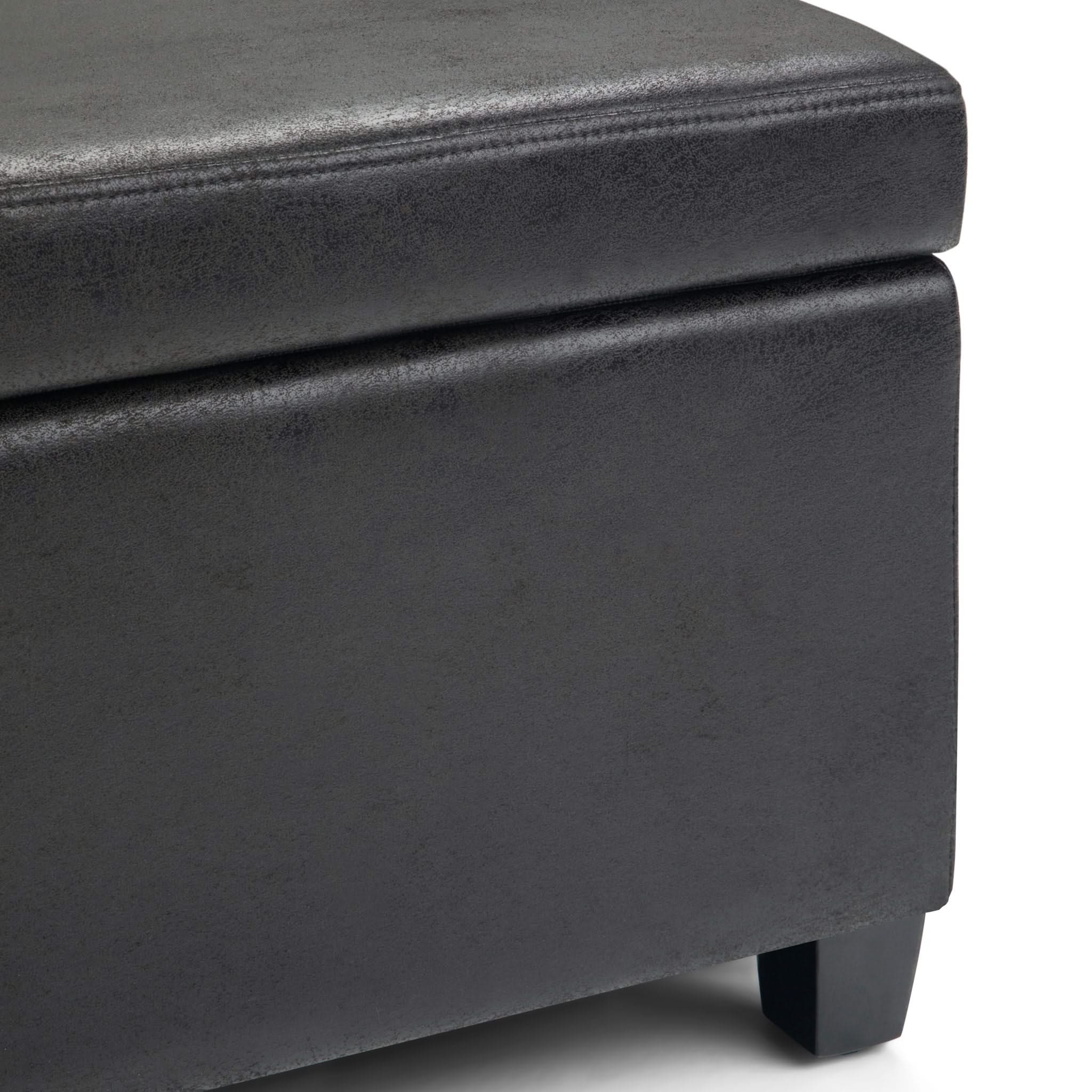 Avalon - Storage Ottoman Bench - Distressed Black - Image 4