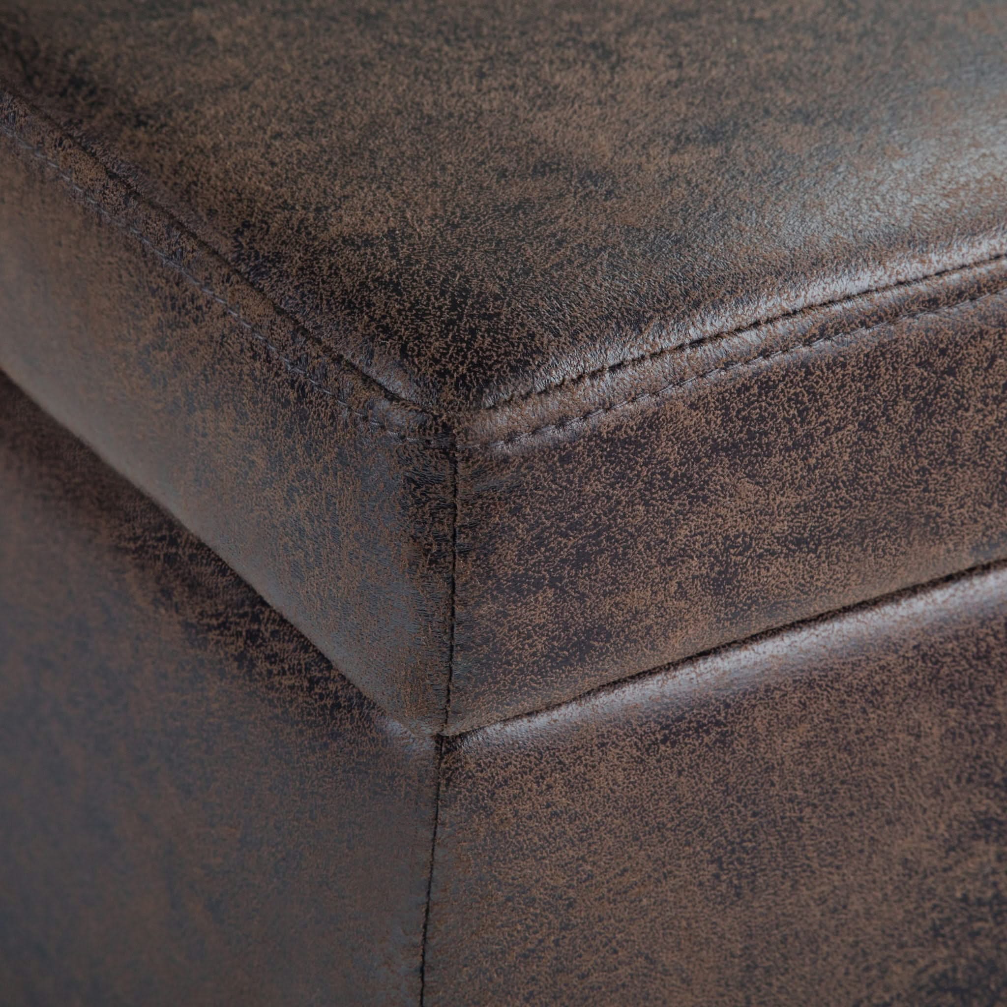 Avalon - Storage Ottoman Bench - Distressed Brown - Image 2