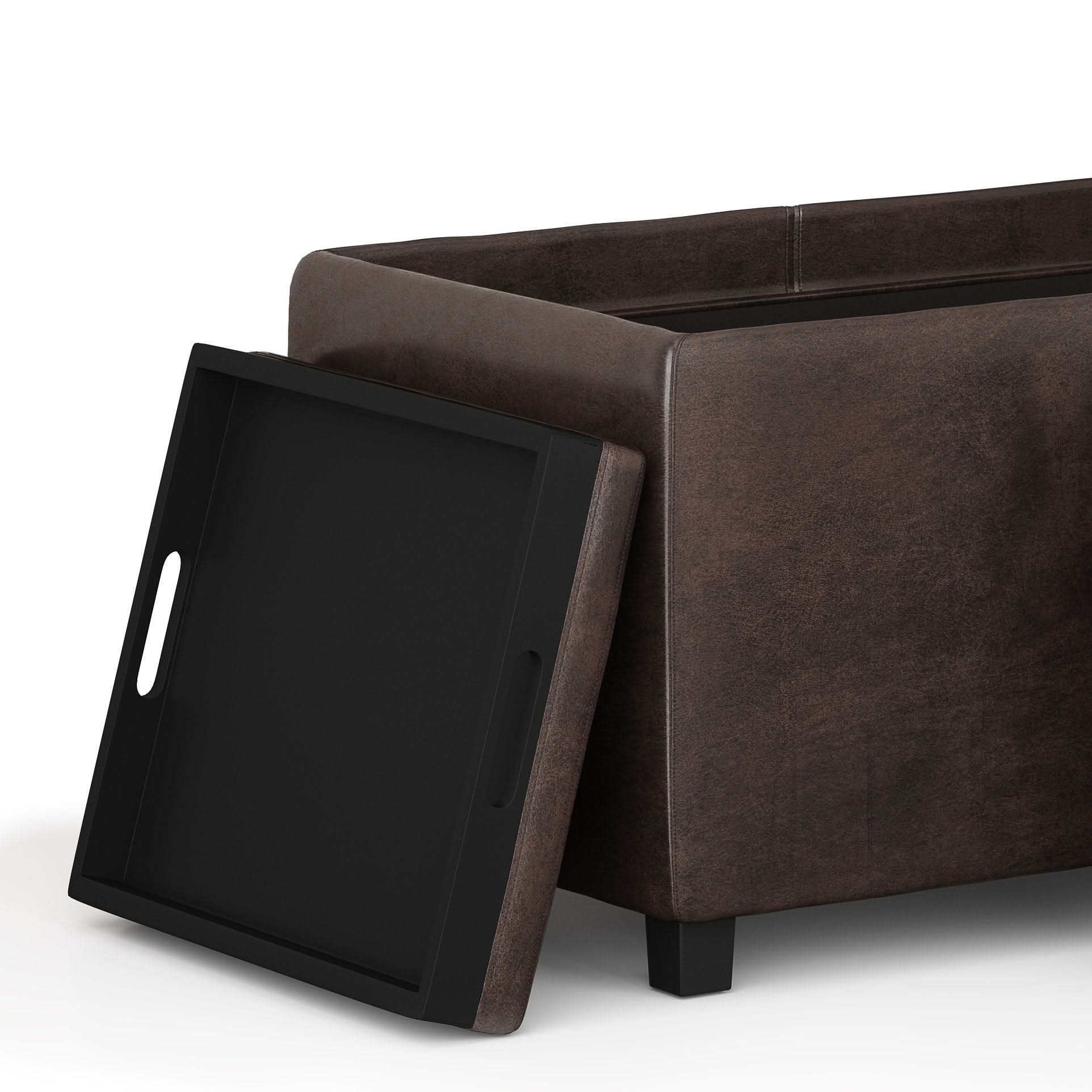 Avalon - Storage Ottoman - Distressed Brown - Image 3