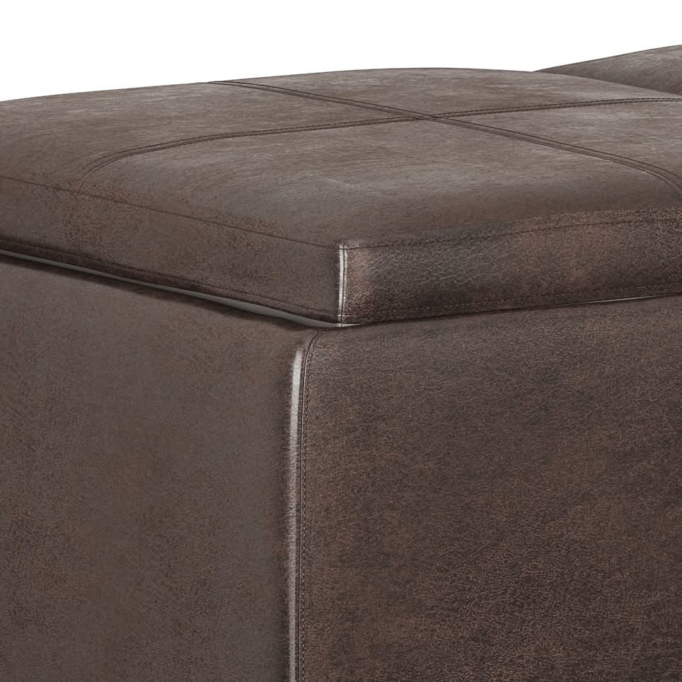 Avalon - Storage Ottoman - Distressed Brown - Image 4
