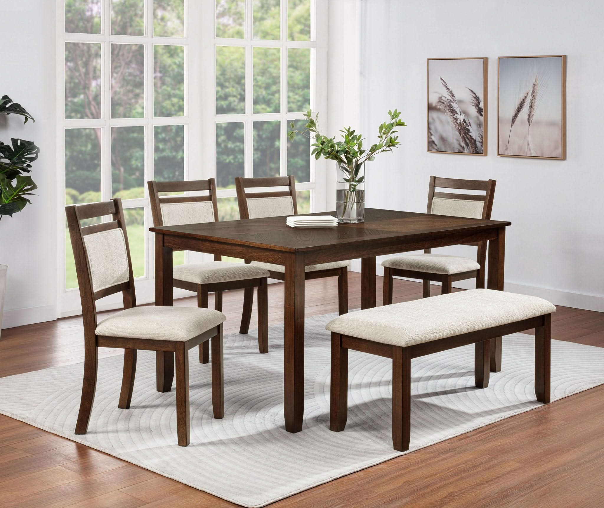 Avasa - Bench - Dark Brown / Beige - Image 2