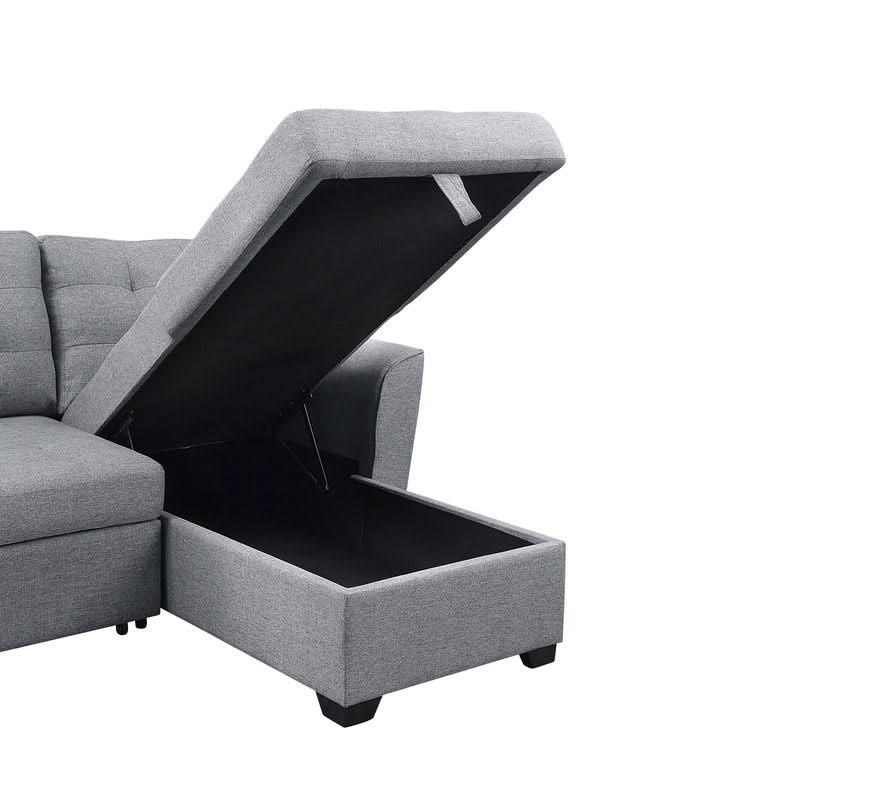 Avery - Sleeper Sectional Sofa With Reversible Storage Chaise - Light Gray - Image 2