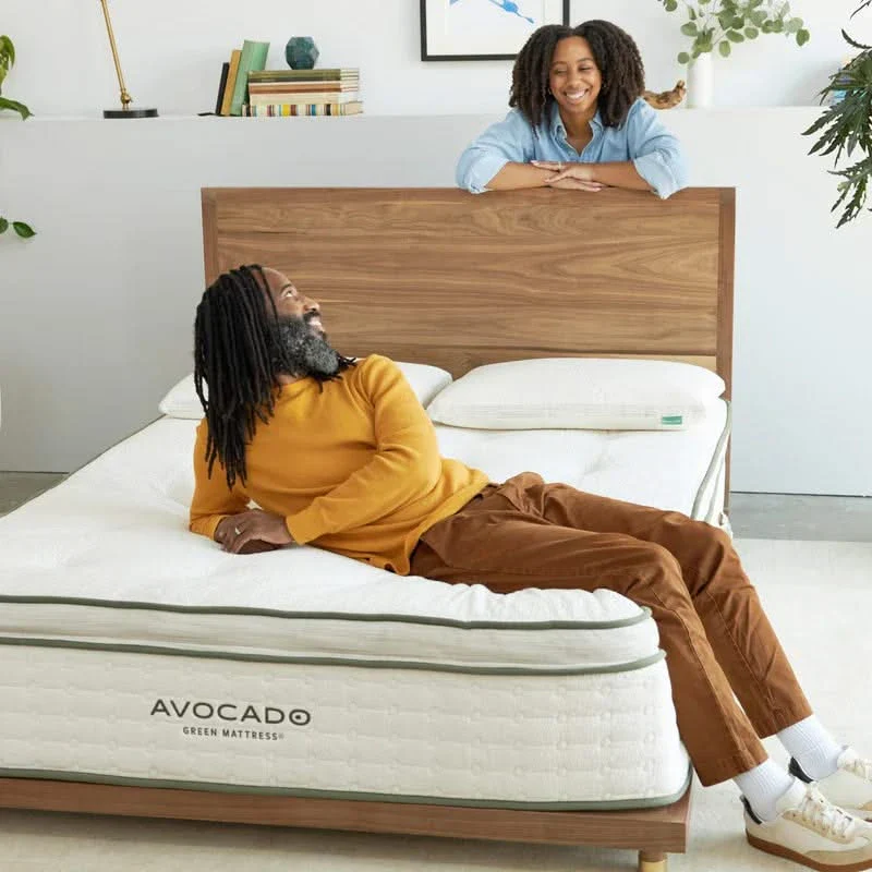 Avocado Green Plush 13" Pillow Top Innerspring Mattress Organic Cotton Latex - Image 5