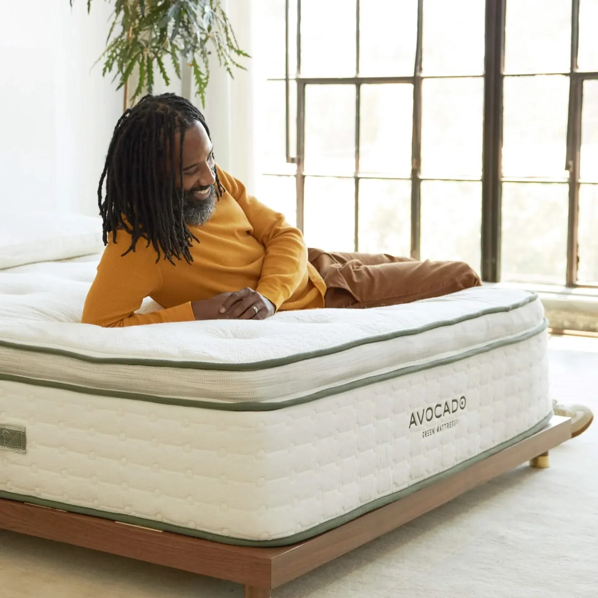 Avocado Green Plush 13" Pillow Top Innerspring Mattress Organic Cotton Latex - Image 6