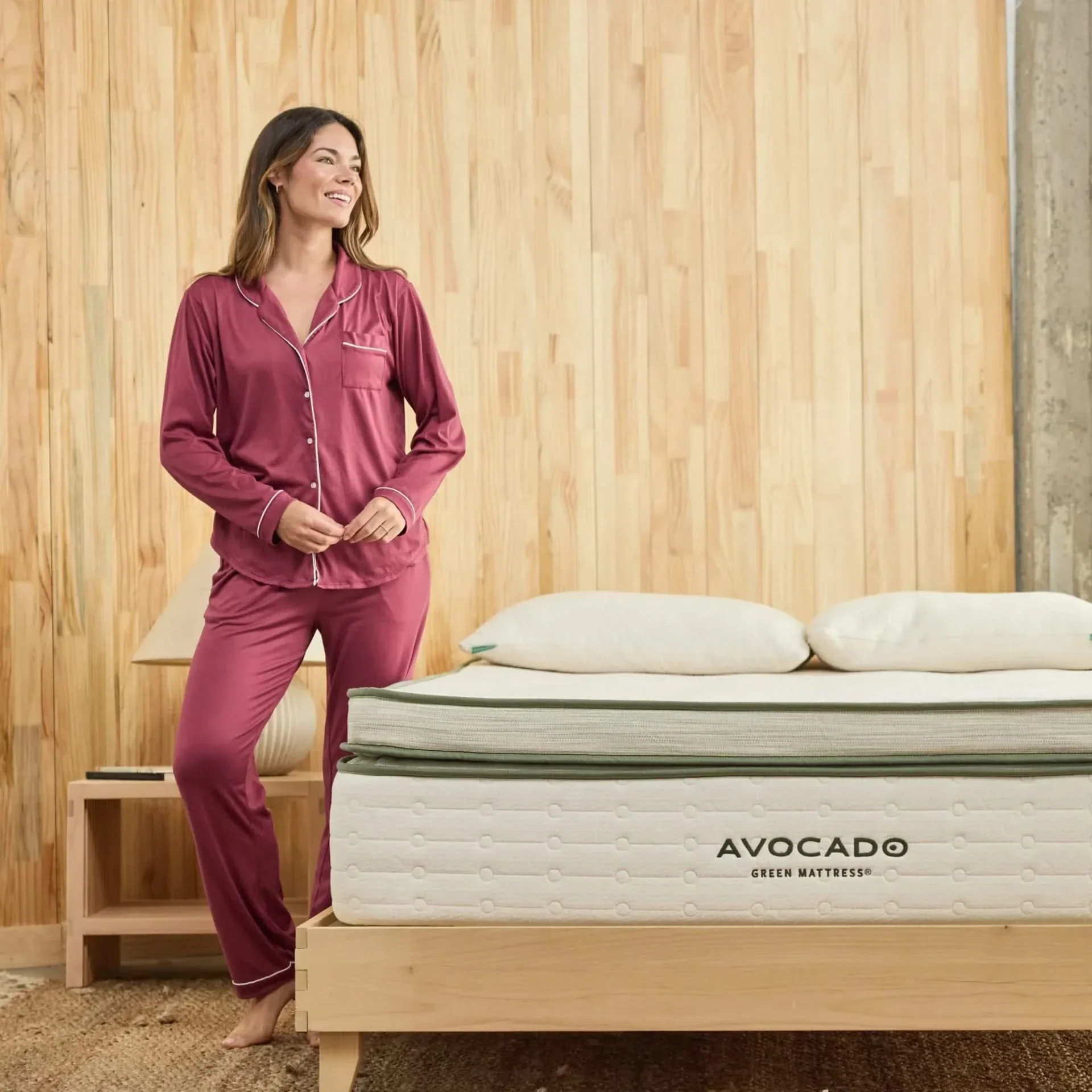 Avocado Green Ultra Plush 15.5" Box Top Innerspring Mattress Organic Cotton Latex - Image 4