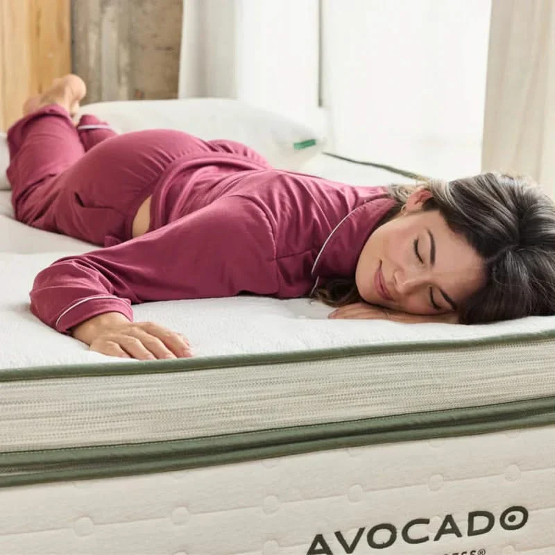 Avocado Green Ultra Plush 15.5" Box Top Innerspring Mattress Organic Cotton Latex - Image 8
